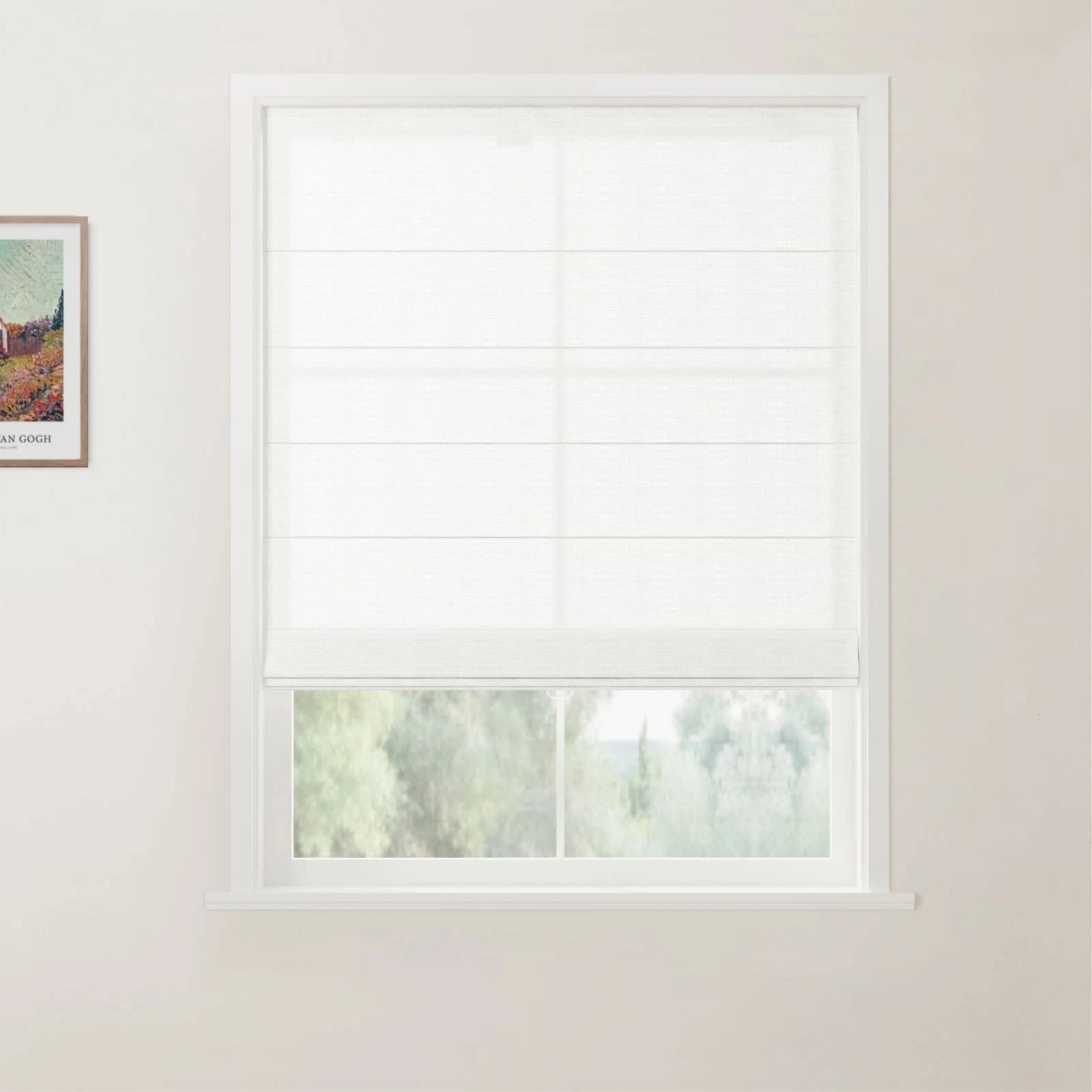 Custom Back Slat Roman Shades Cordless