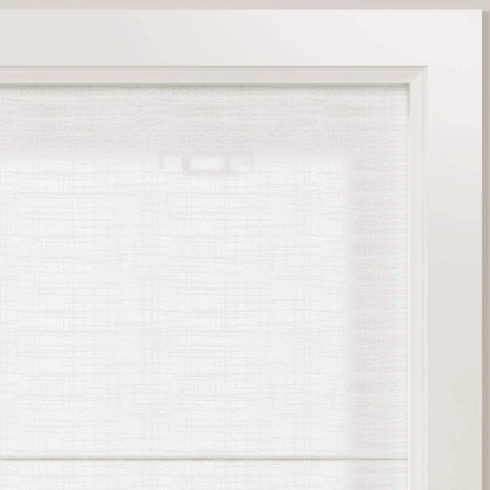 TWOPAGES Patti Linen Flat Fold Roman Shade Cordless