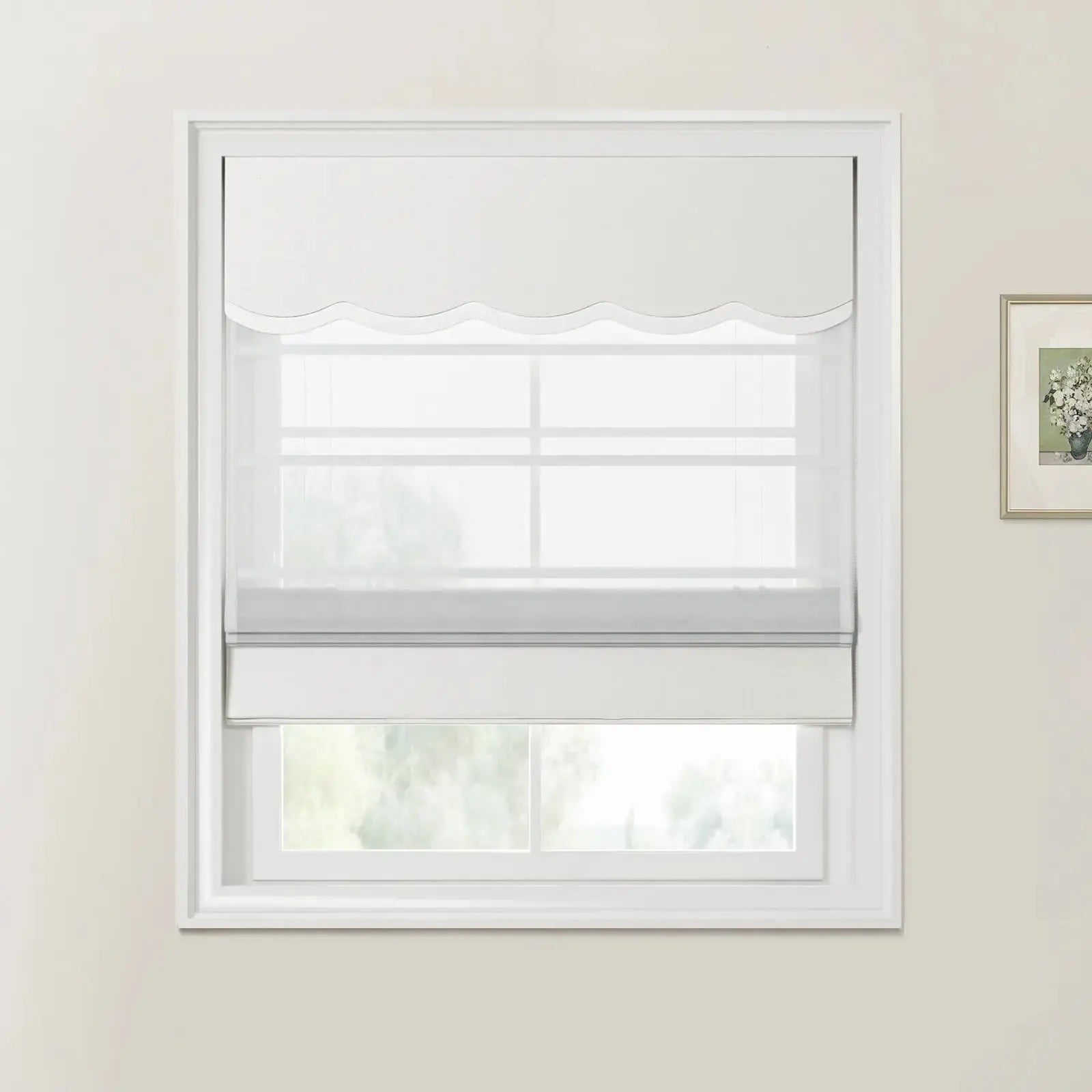 Liz Linen Valanced Day Night Roman Shade Cord Lift -TWOPAGES