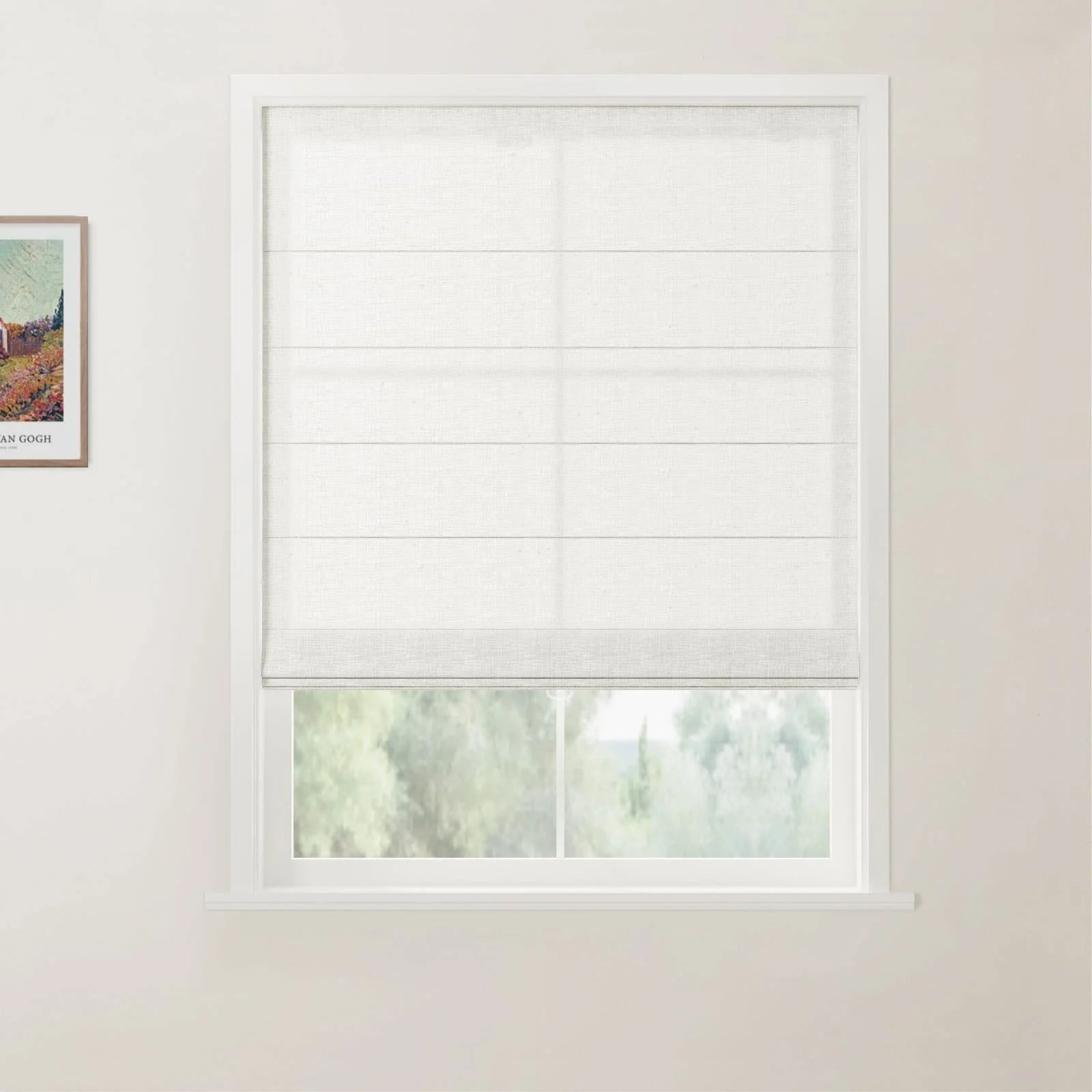 Custom Back Slat Roman Shades Cordless