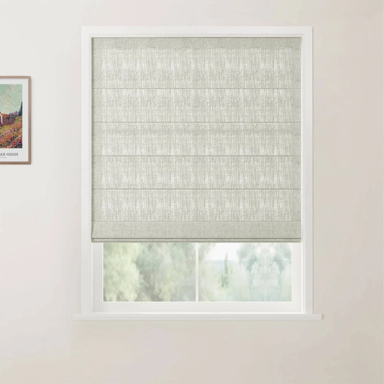 Custom Back Slat Roman Shades Cordless