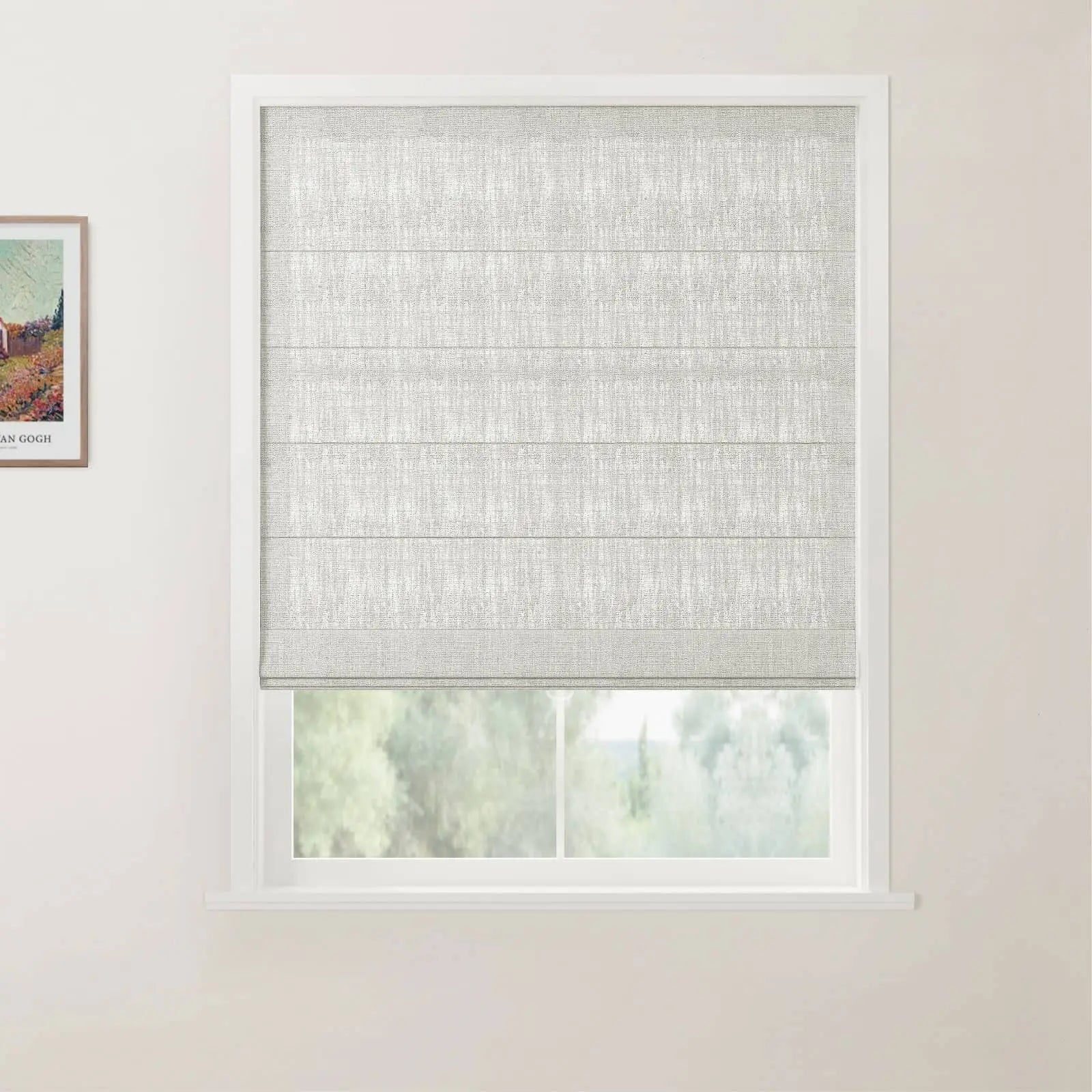 Custom Back Slat Roman Shades Cordless