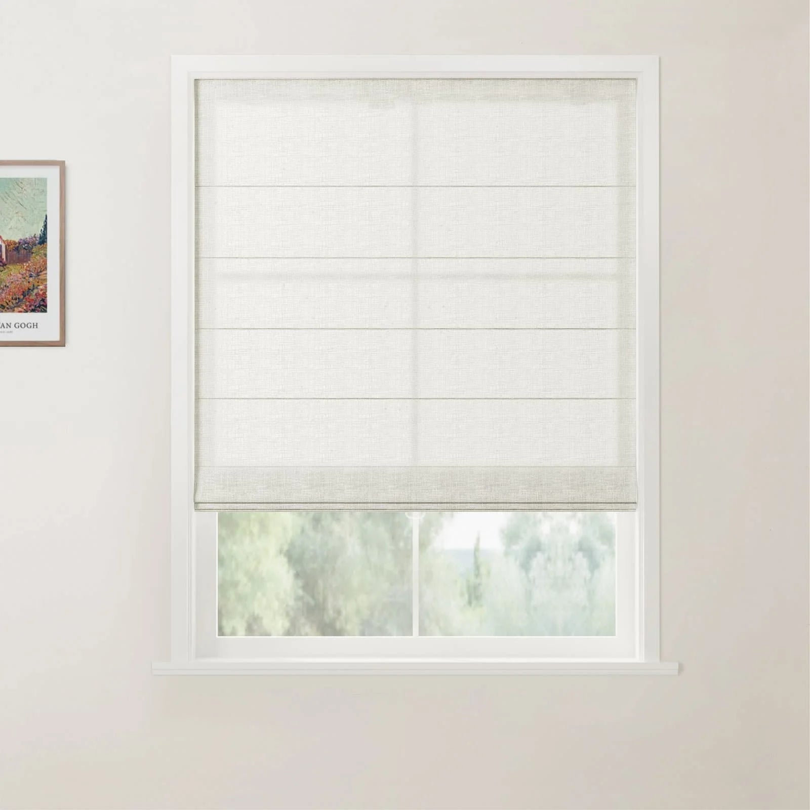 Custom Back Slat Roman Shades Cordless