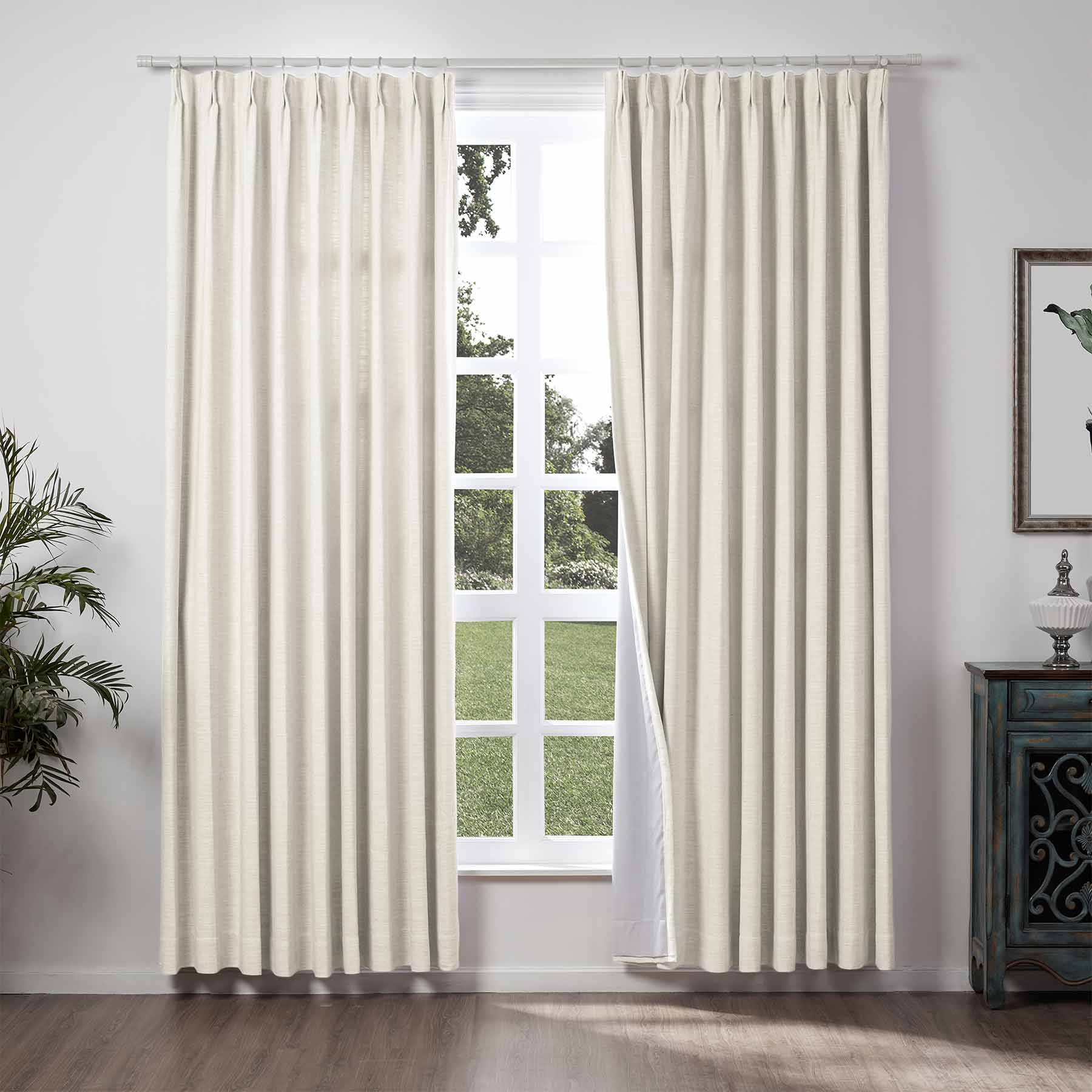 linen extra wide pleated drapery for elegant insulated interiors