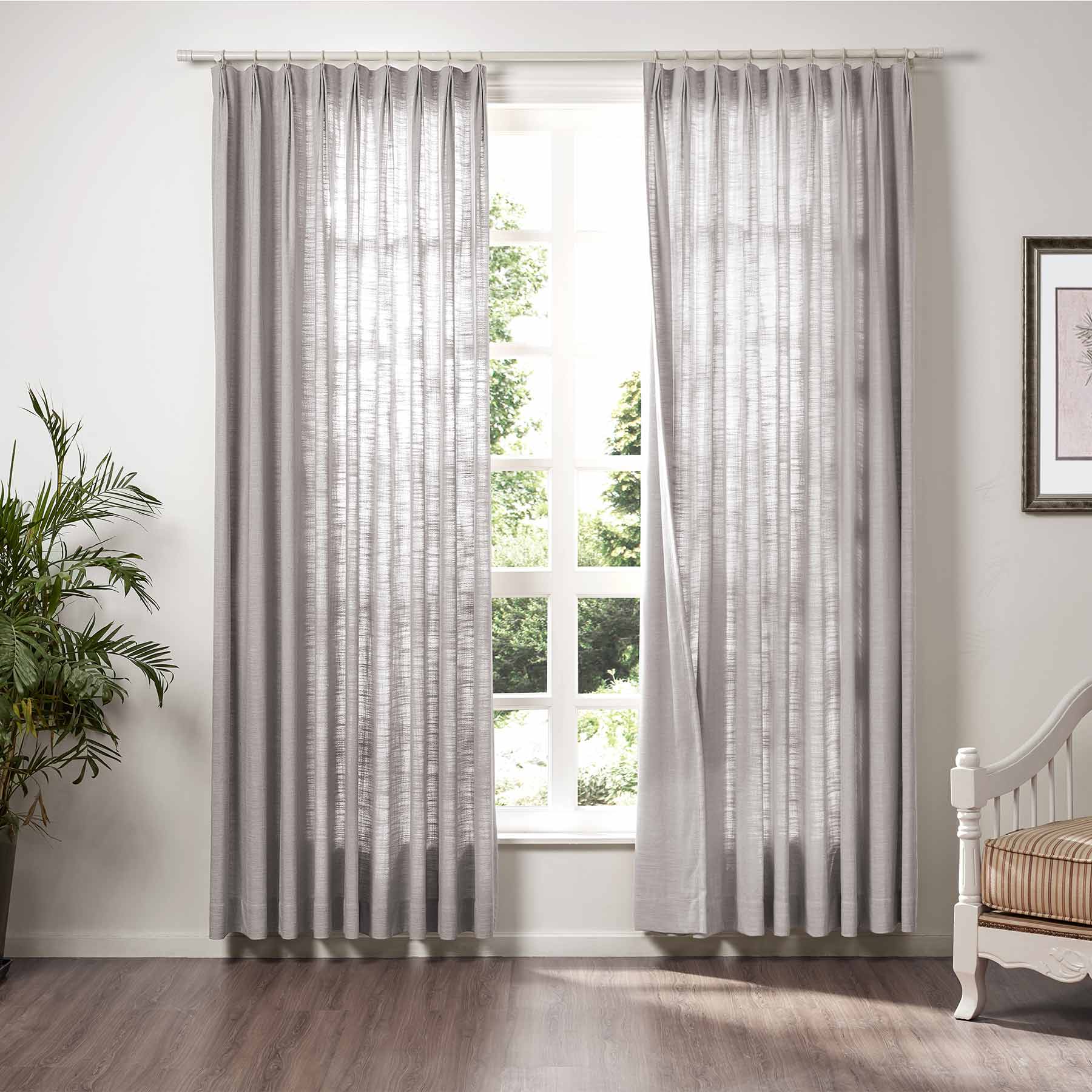linen extra wide pleated drapery for elegant insulated interiors
