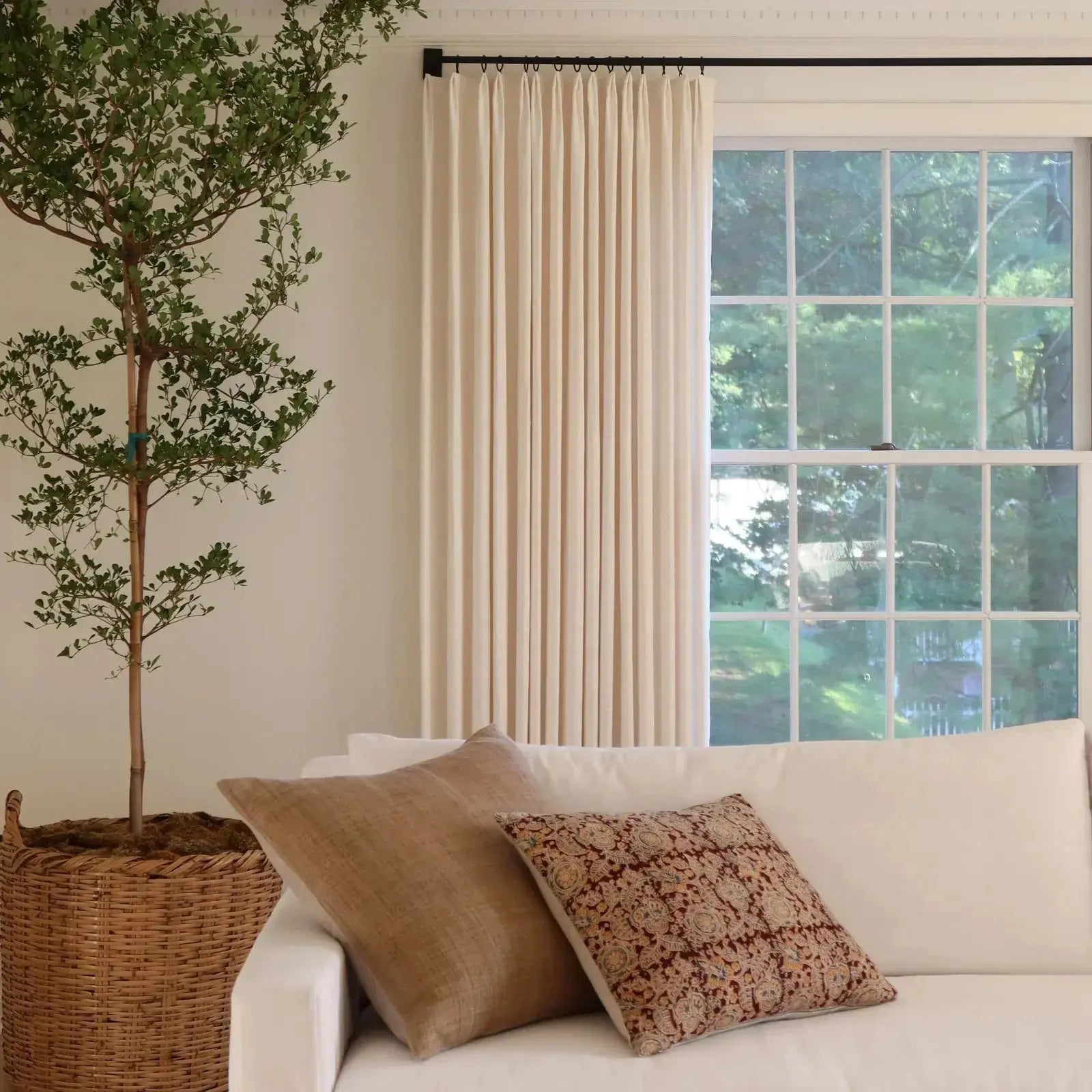 linen extra wide pleated drapery for elegant insulated interiors