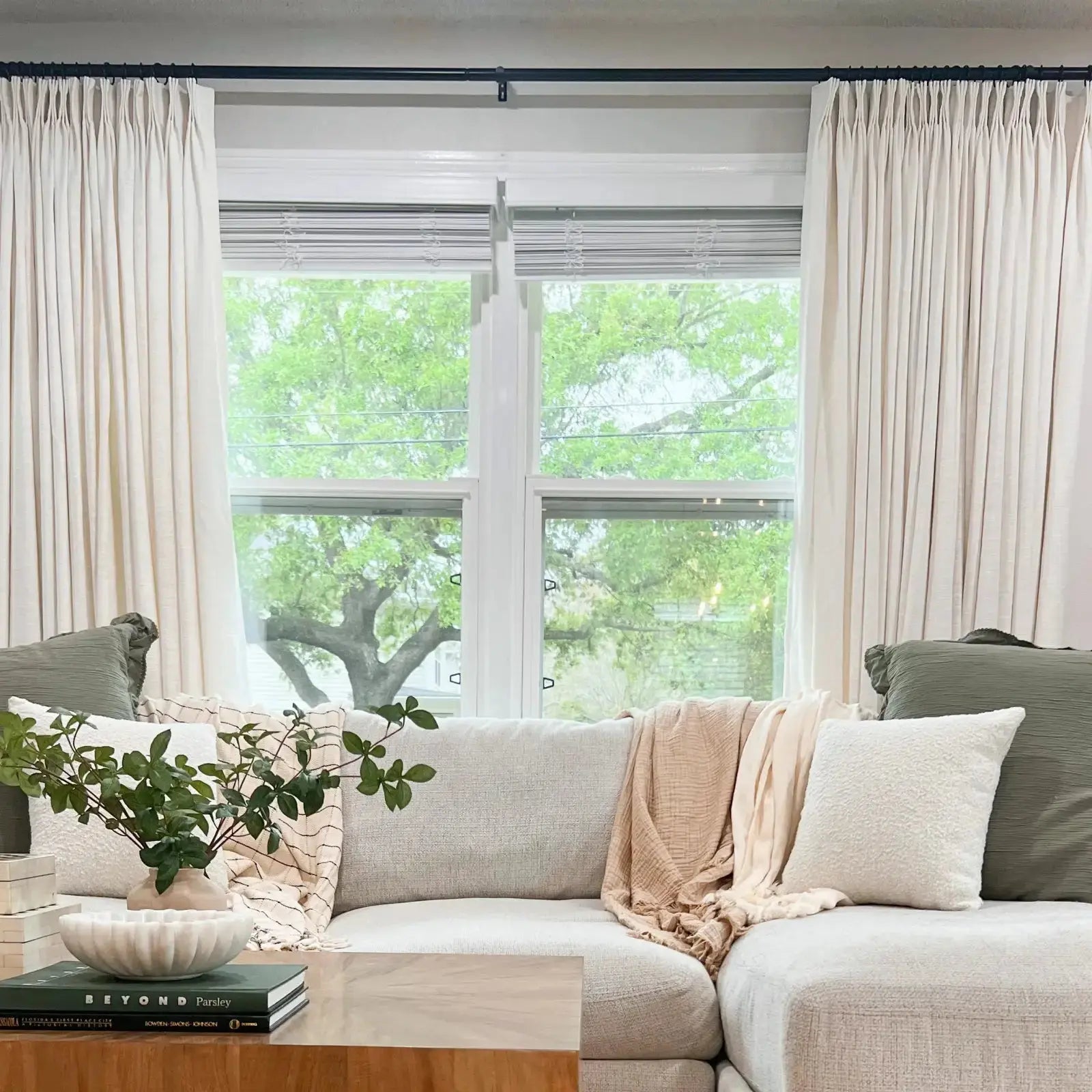 linen extra wide pleated drapery for elegant insulated interiors