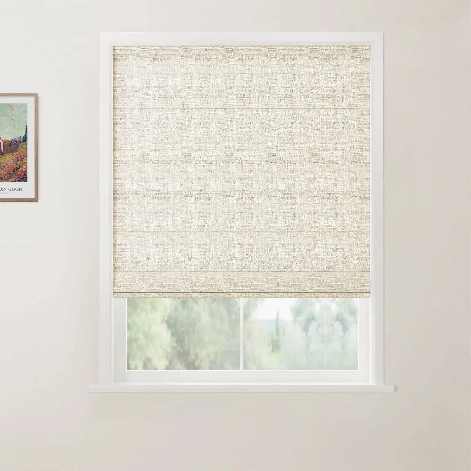 Custom Back Slat Roman Shades Cordless