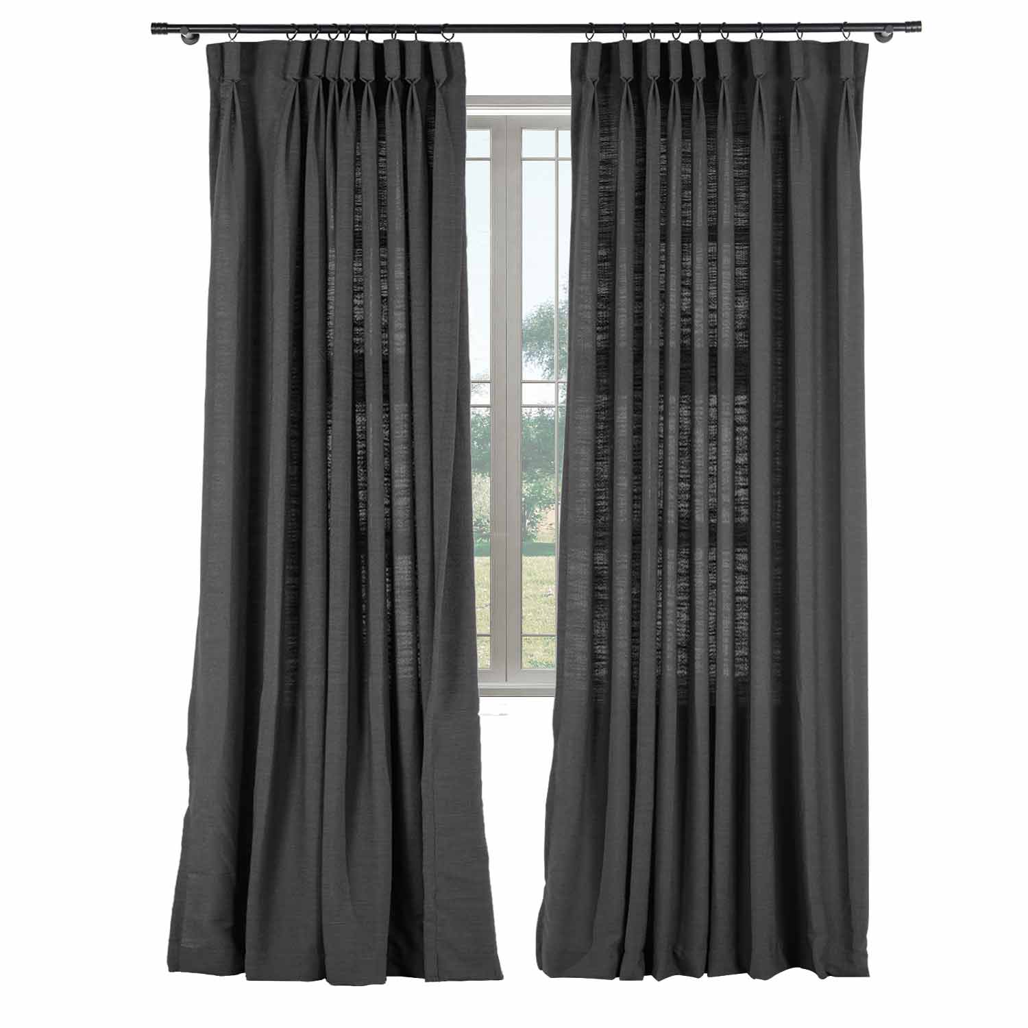 linen extra wide pleated drapery for elegant insulated interiors
