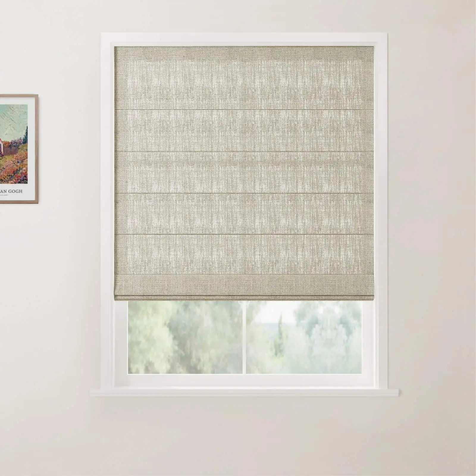 Custom Back Slat Roman Shades Cordless