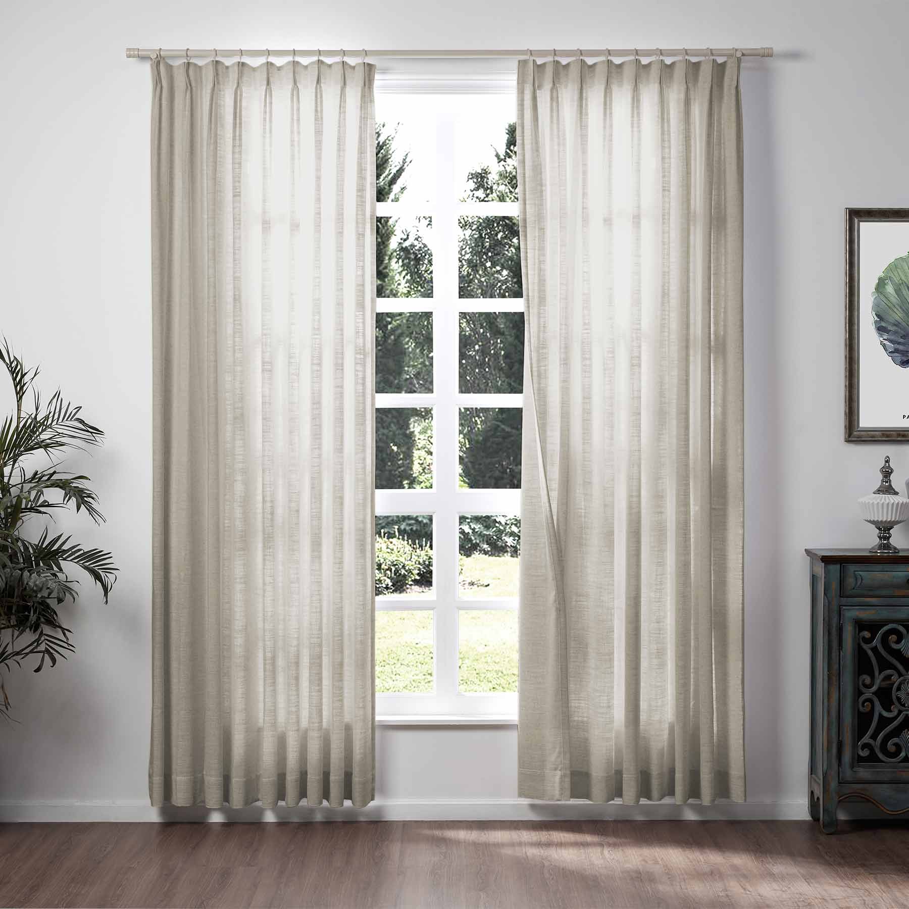 linen extra wide pleated drapery for elegant insulated interiors