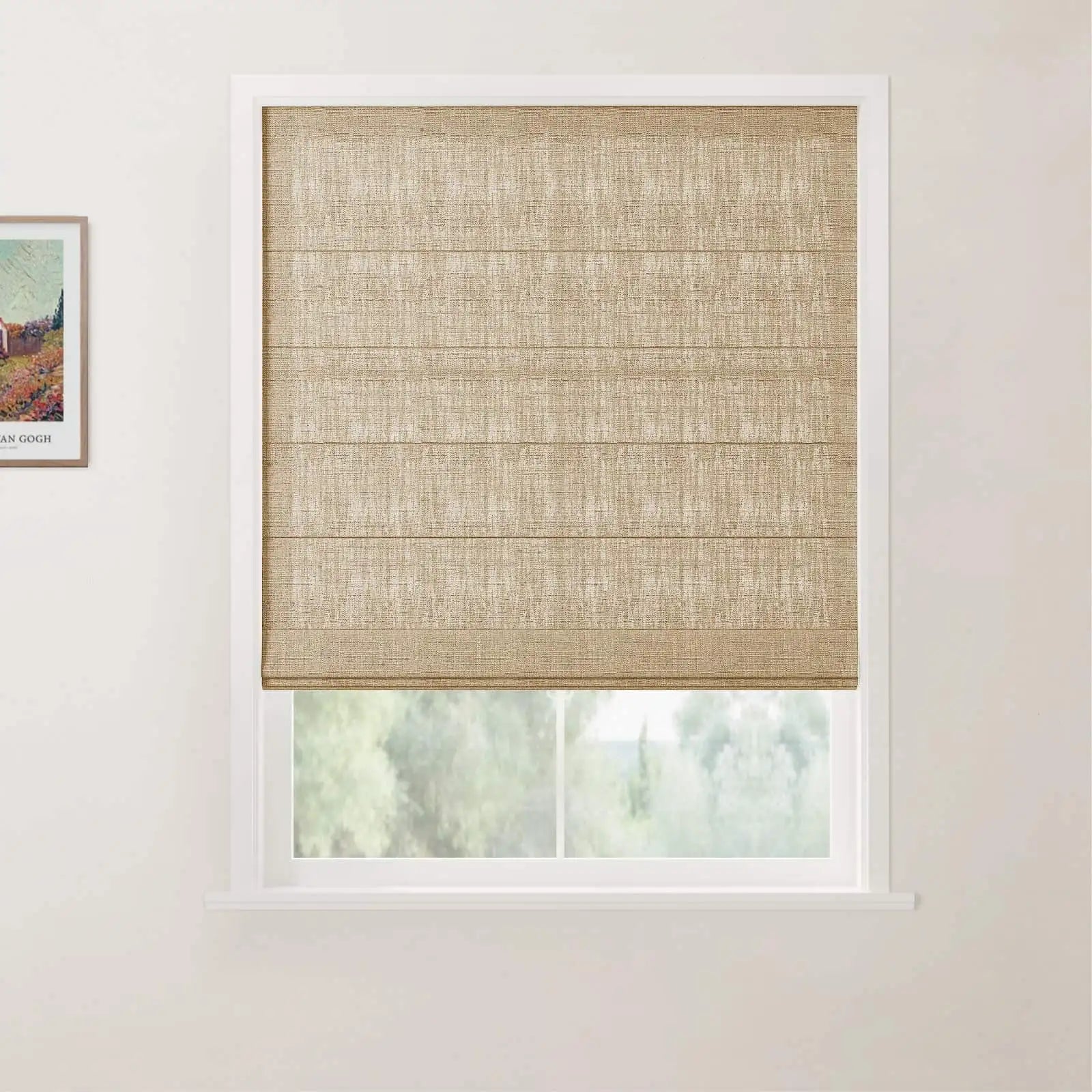 Custom Back Slat Roman Shades Cordless