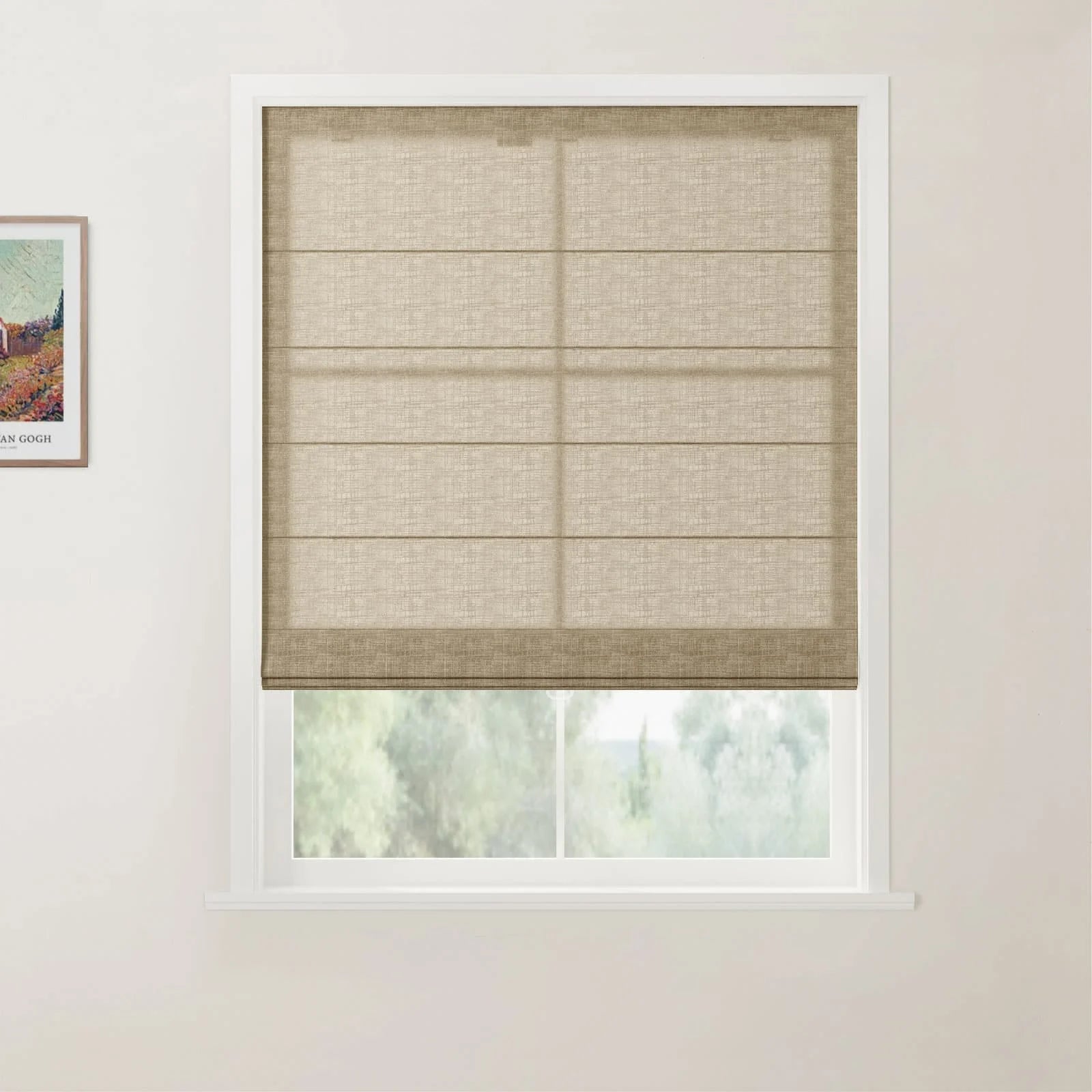 Custom Back Slat Roman Shades Cordless