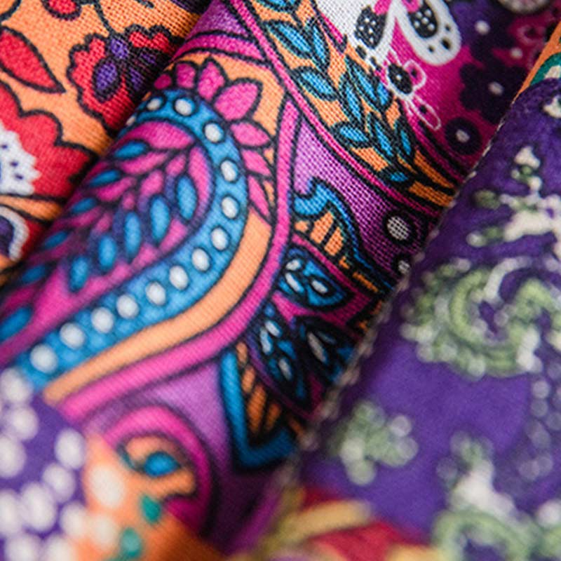 Colorful Boho Cotton Linen Window Curtains