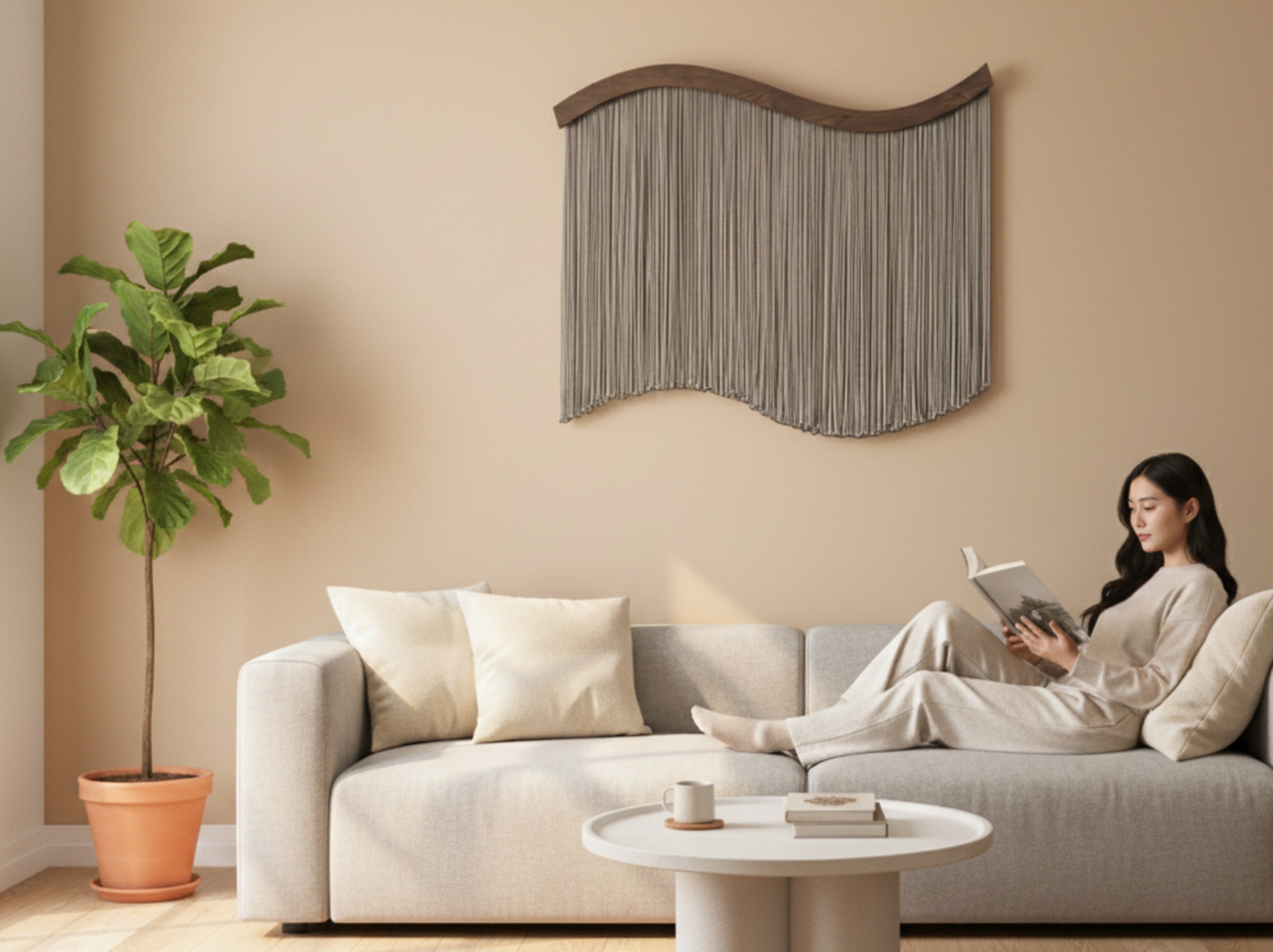 Natural Modern Macrame Wall Hanging Home Decor U07