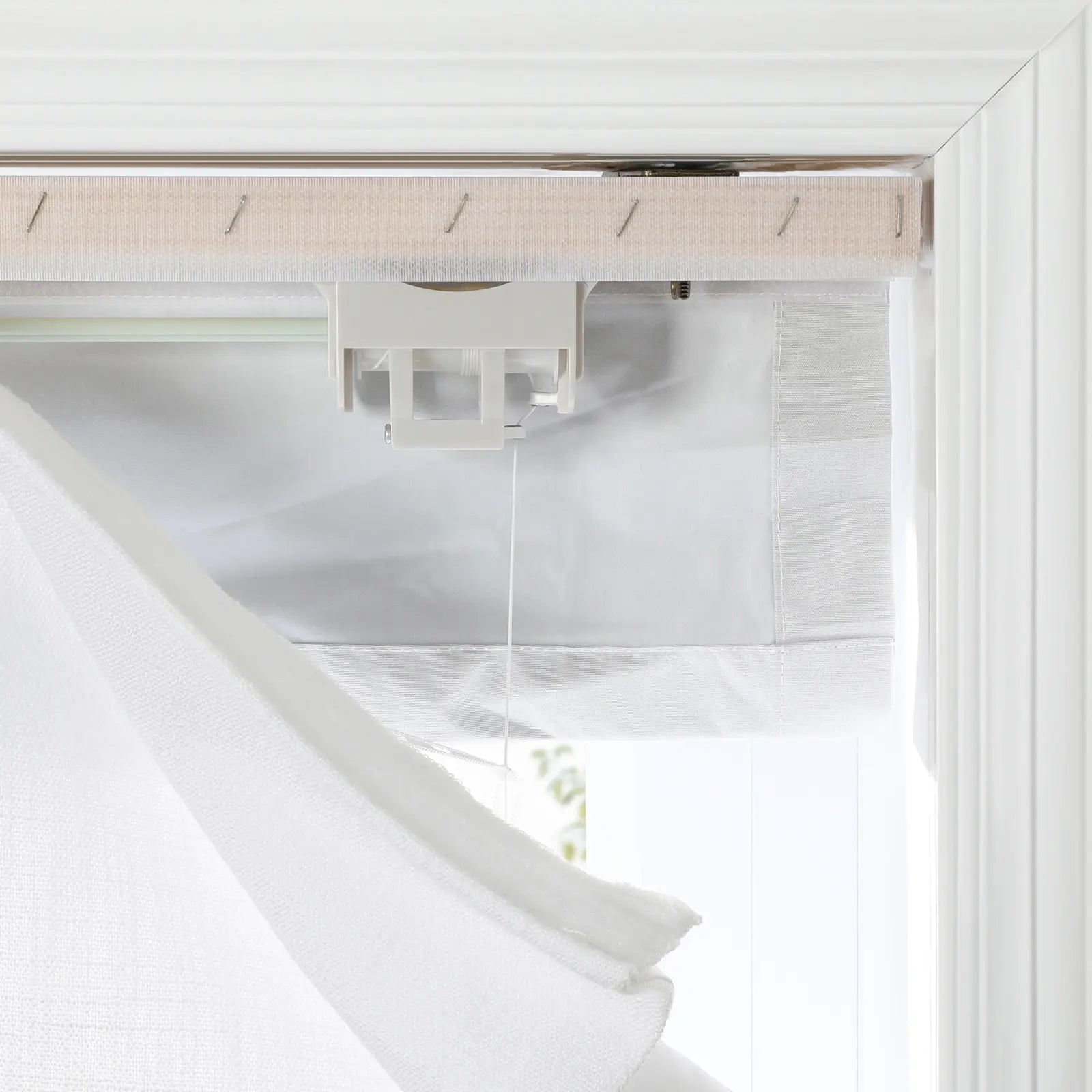 Patti Linen Flat Fold Roman Shade Cordless -TWOPAGES