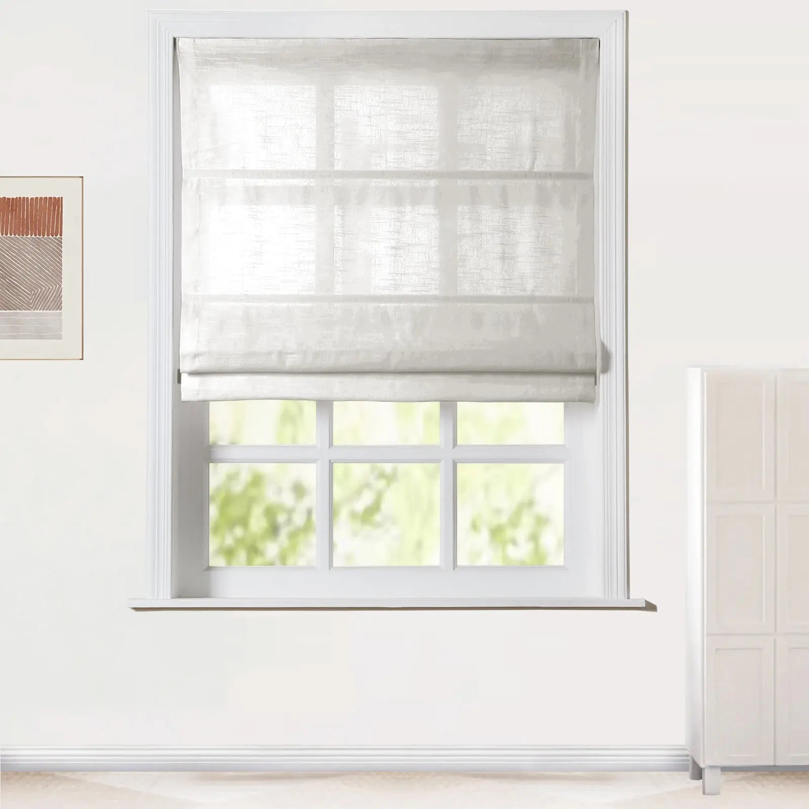 Jawara Linen Cotton Roman Shade Cordless Plus Size TWOPAGES