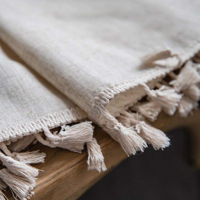 Boho Tassel Beige Light Filtering Curtain Curtains Ownkoti 8