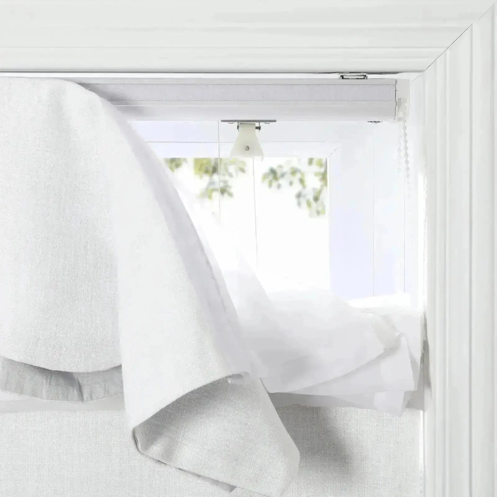 Patti Linen Valanced Day Night Roman Shade Cord Lift -TWOPAGES