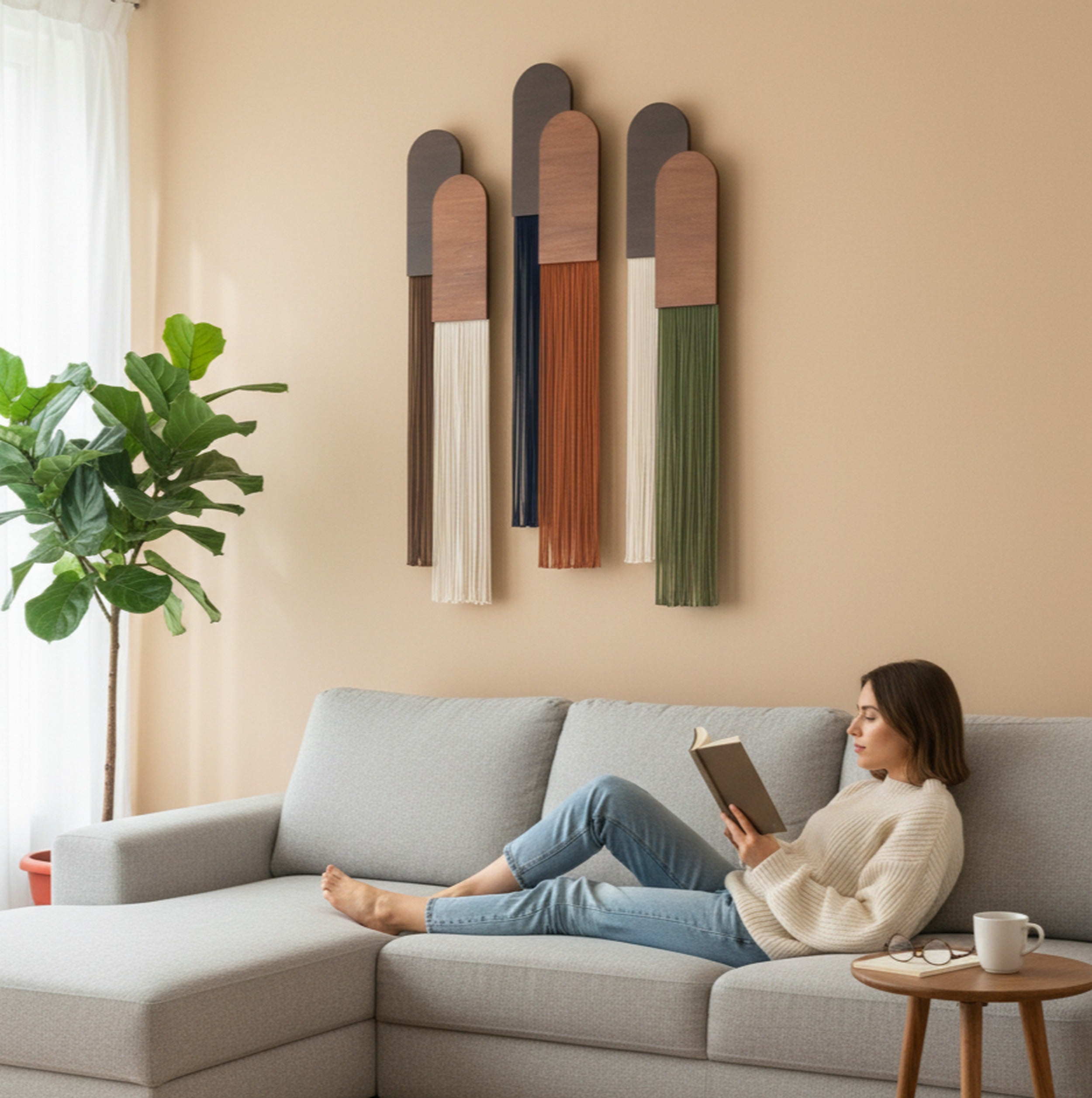 Modern Boho Cotton Macrame Wall Hanging U01