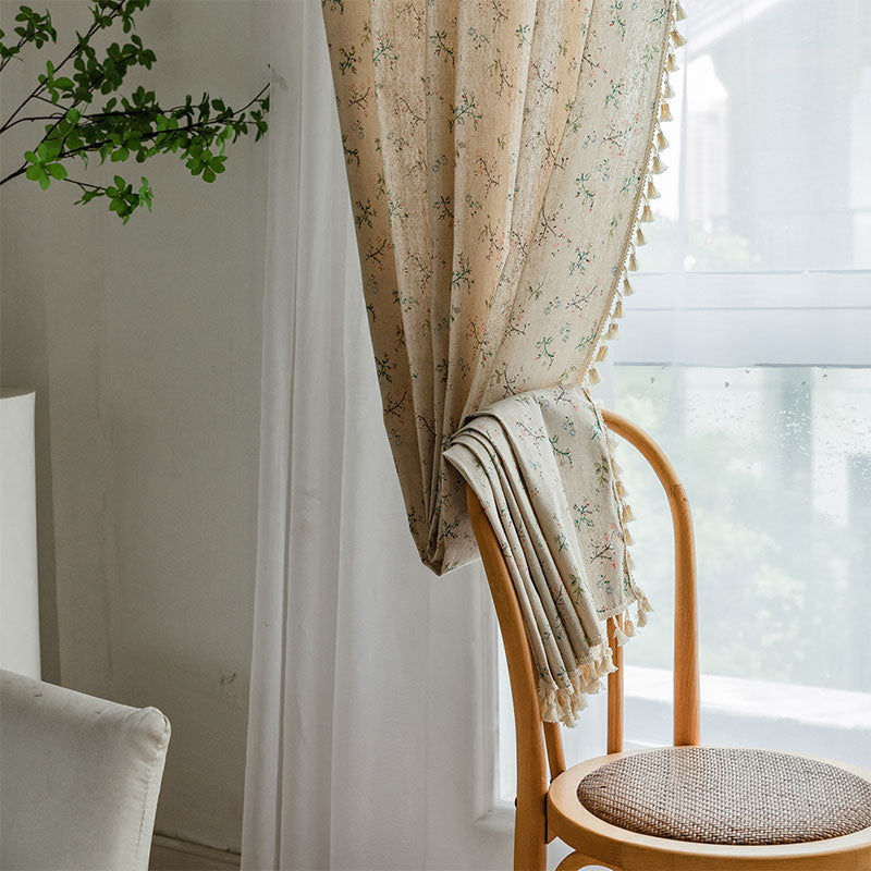 Countryside Style Floral Light Filtering Curtain Curtains Ownkoti 6