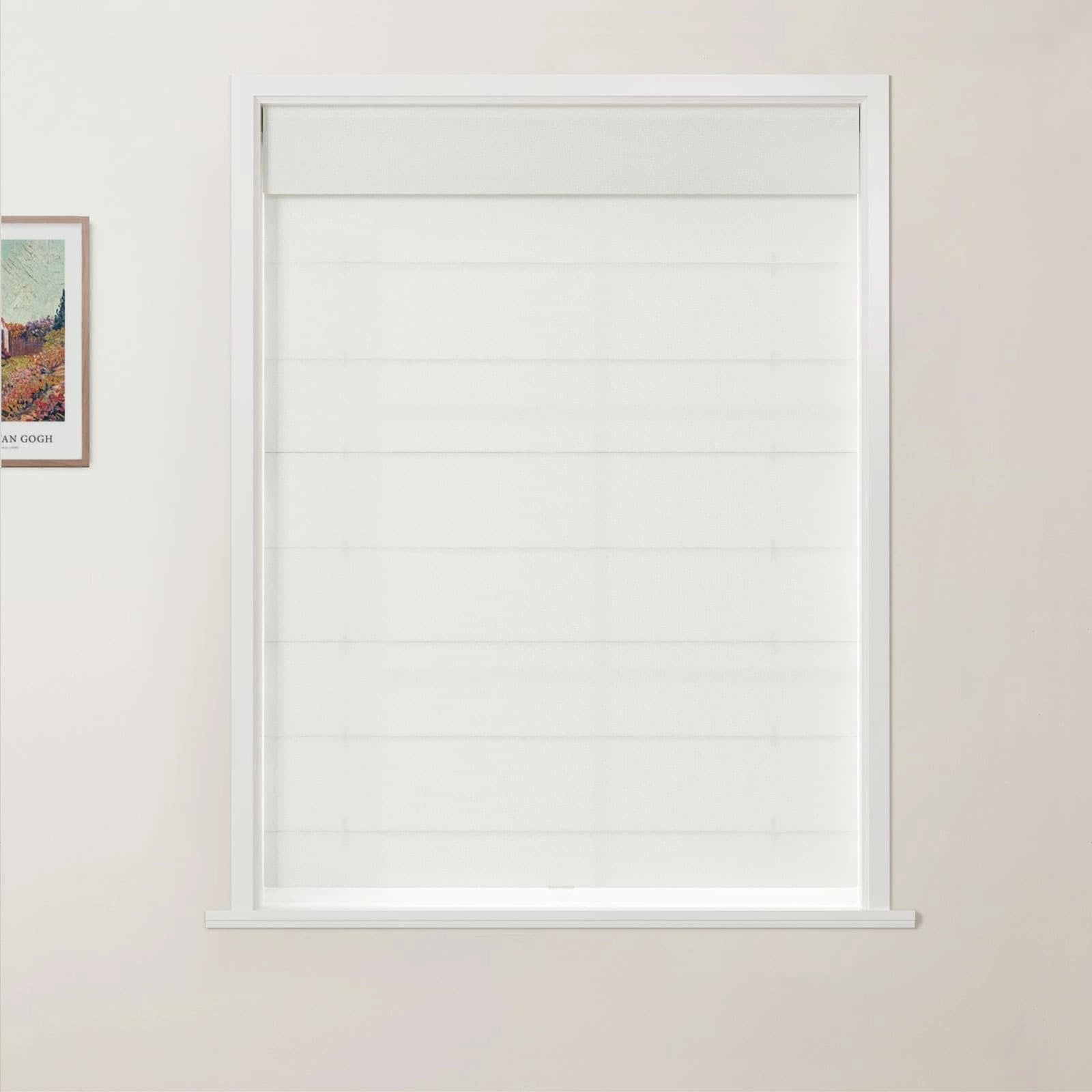 Optic White Andy Cordless Top Down Bottom Up Roman Shades