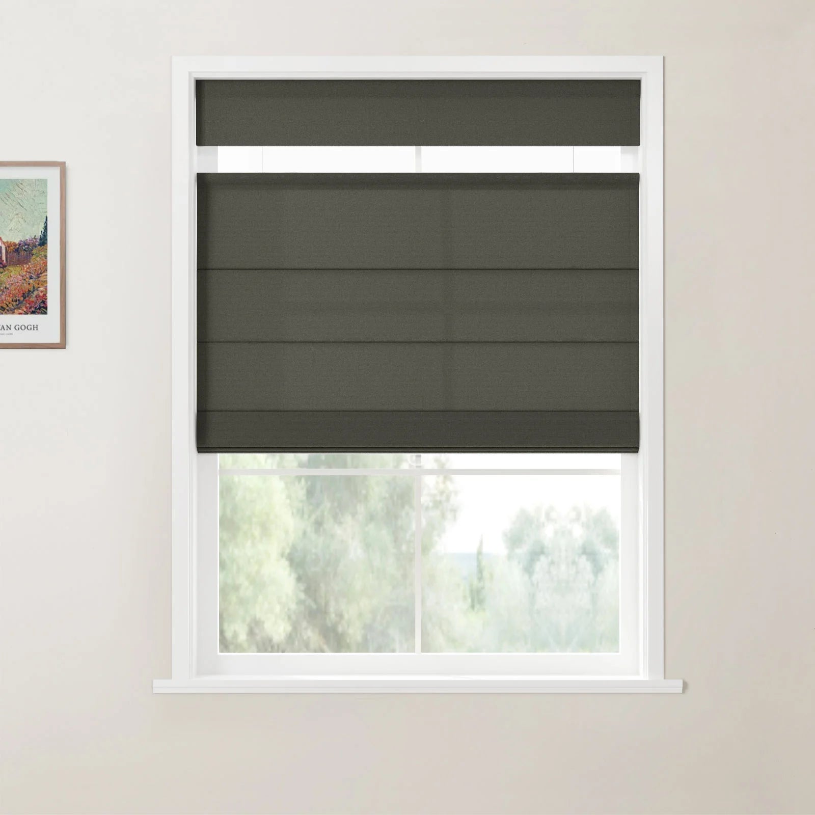 Dark Gray Andy Cordless Top Down Bottom Up Roman Shades