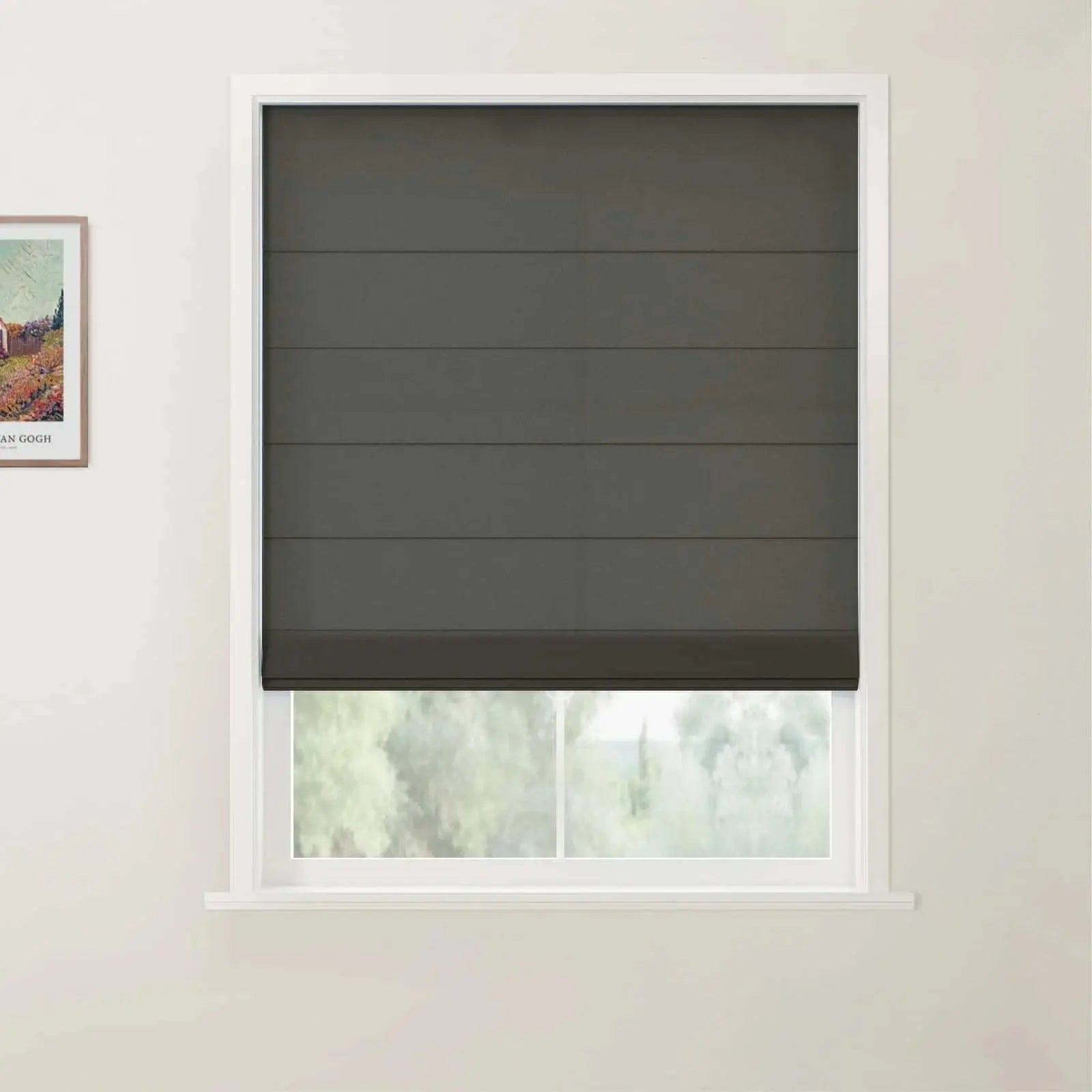 Black Cordless Roman Shade