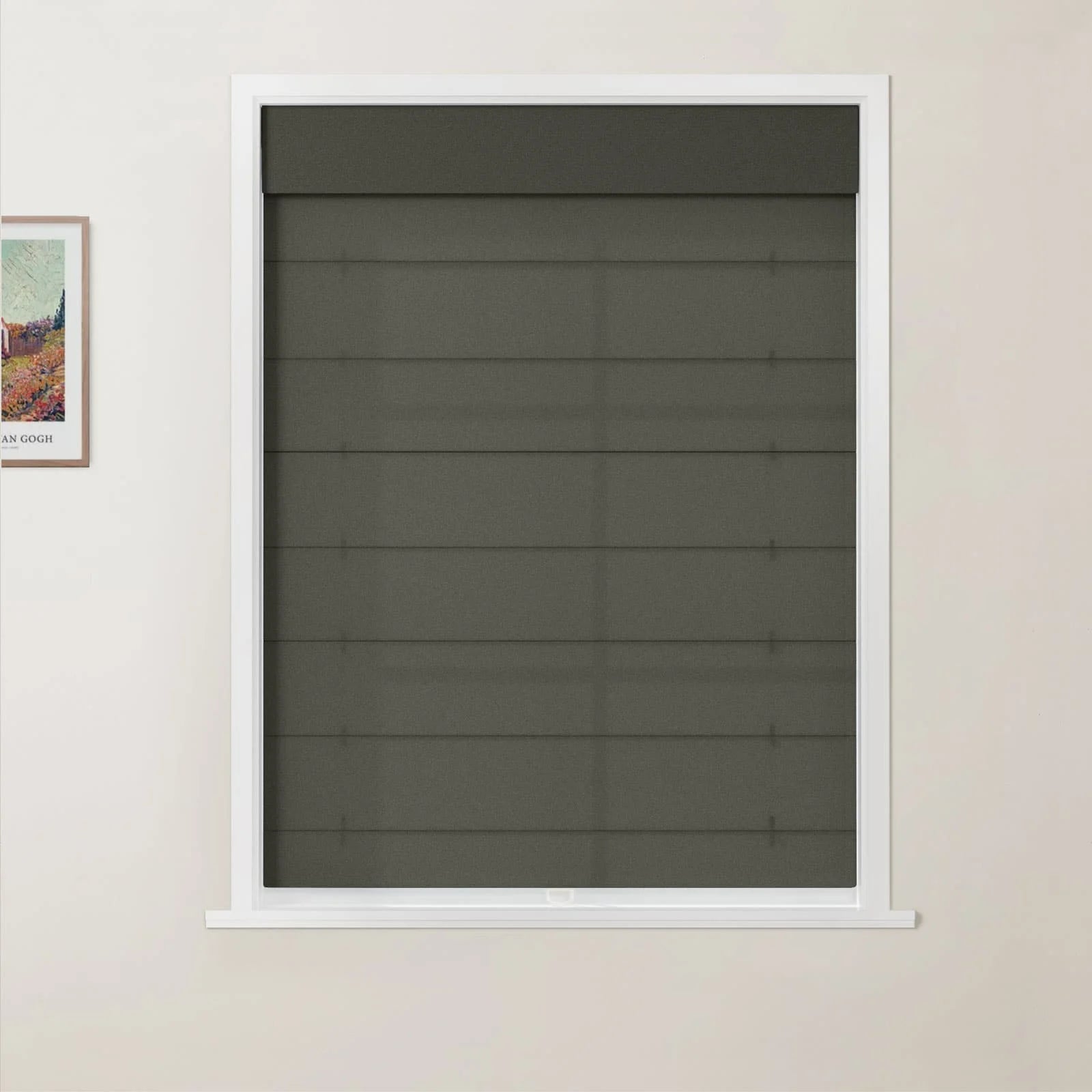 Dark Gray Cordless Top Down Bottom Up Roman Shades