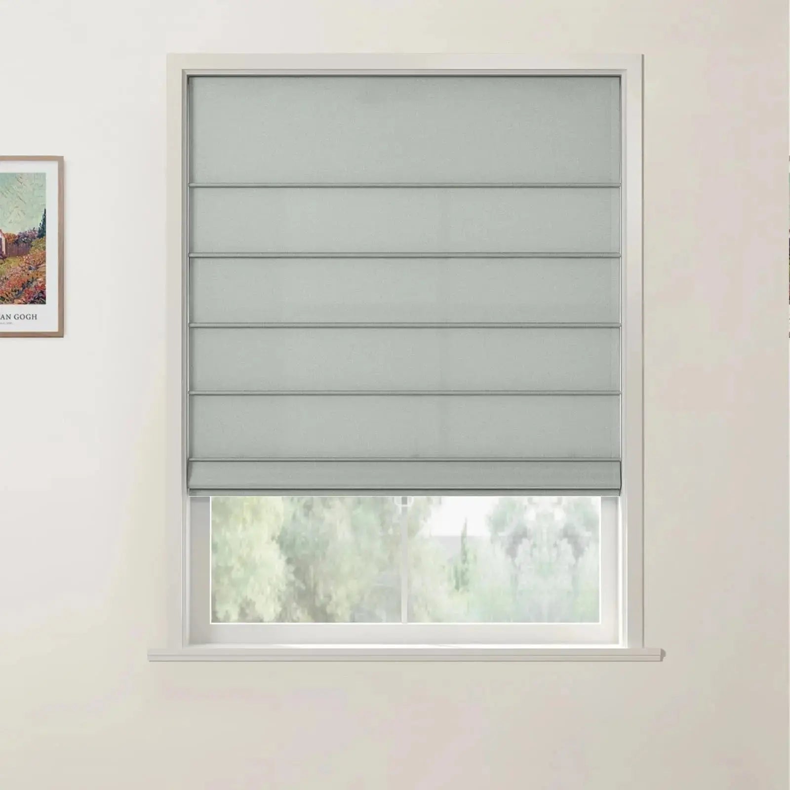 Stone Andy Front Slat Cordless Roman Shades