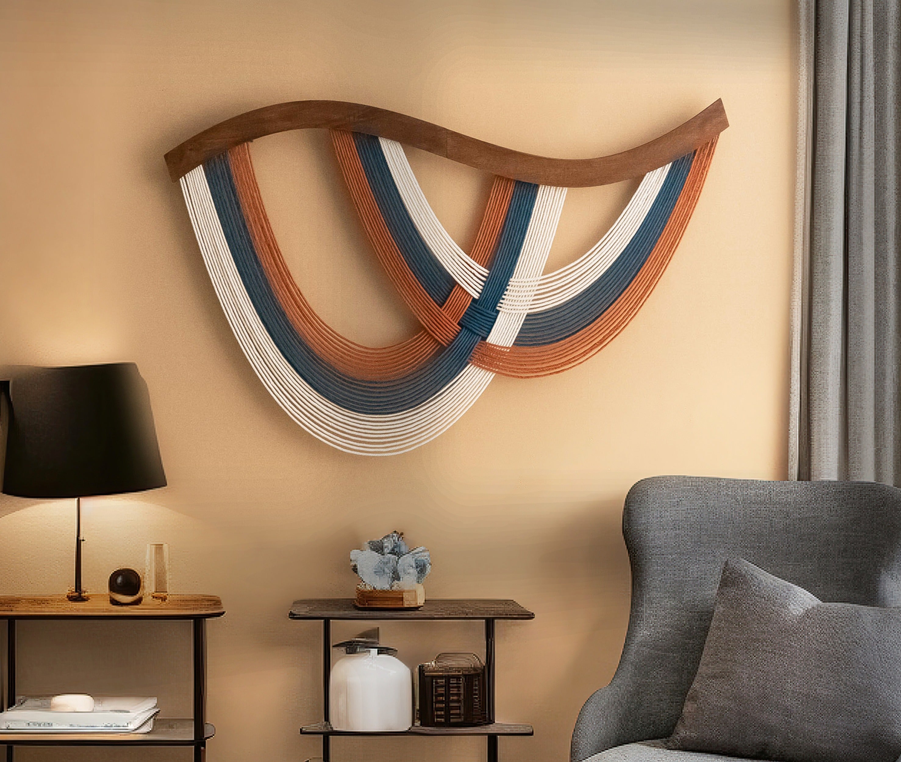 Fiber Macrame Wall Hanging Boho Home Decor V93