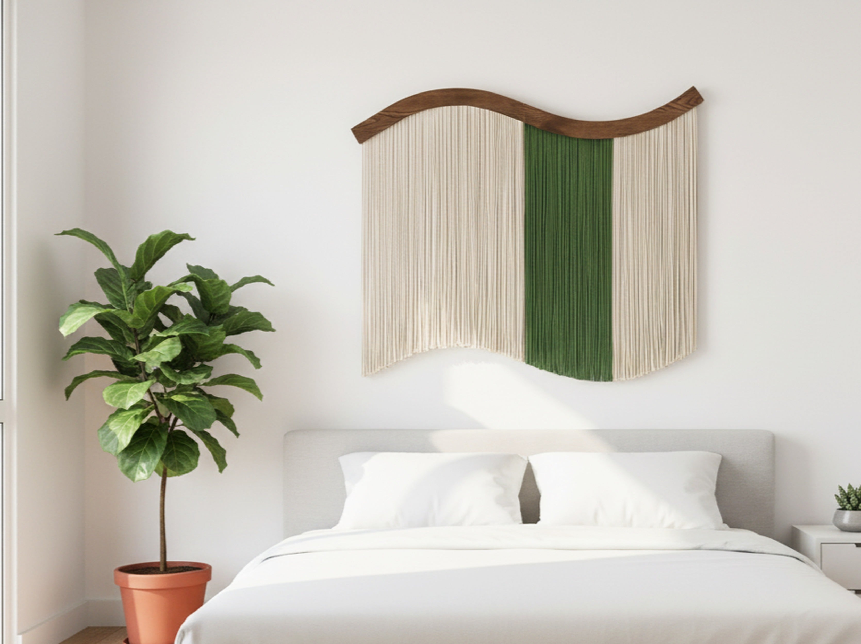 Minimalist Macrame Fiber Wall Hanging Decor U05