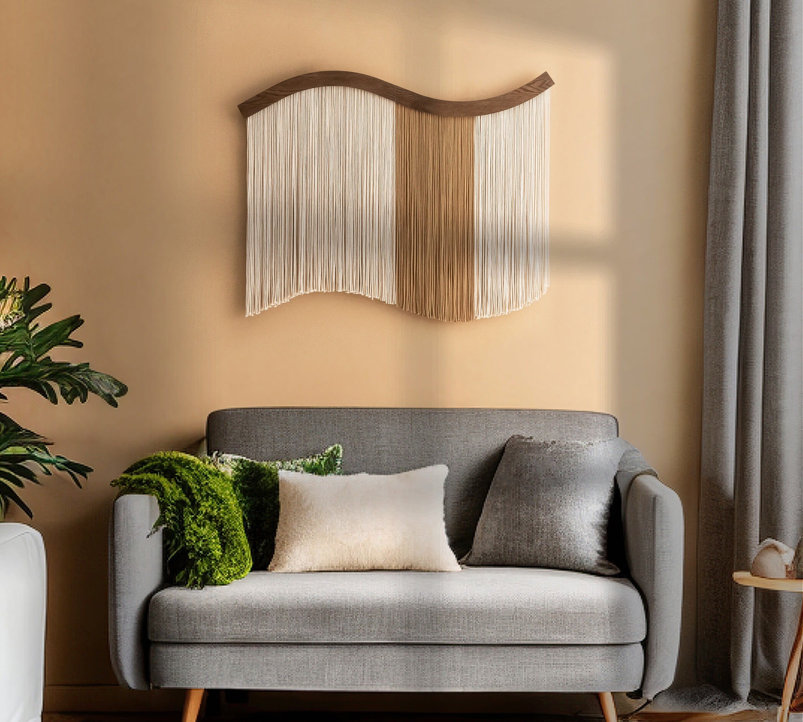 Minimalist Macrame Fiber Wall Hanging Decor U05