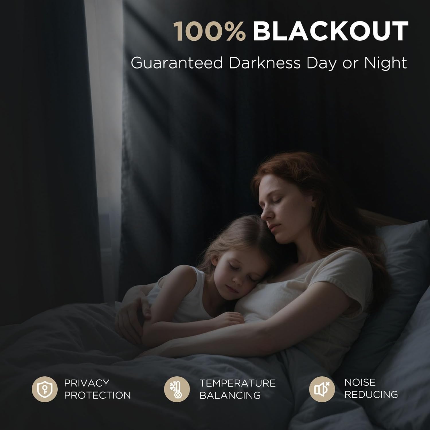 Black Linen Textured Blackout Curtains Thermal Rod Pocket Drapes