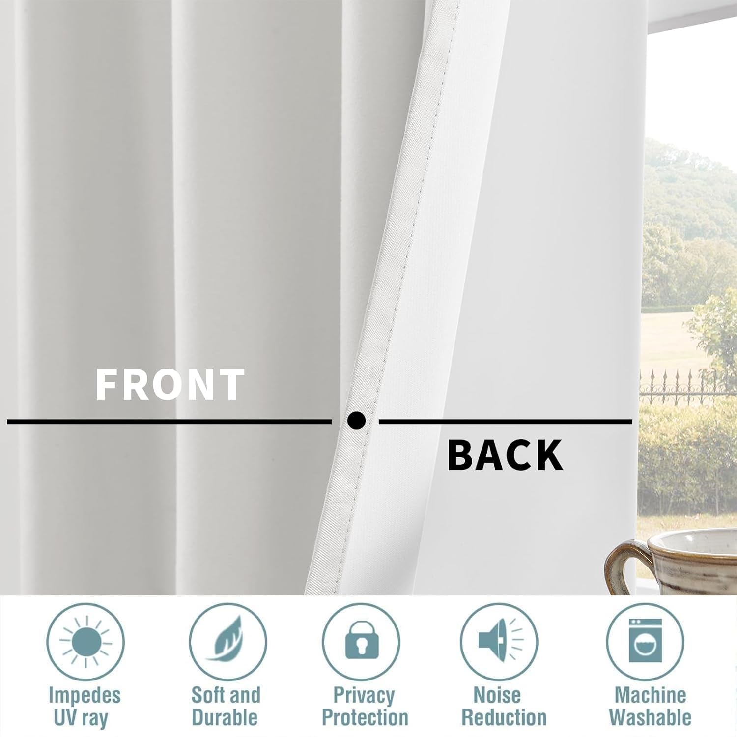 Joydeco Blackout Curtains 2 Panels Set, featuring thermal insulated long curtains