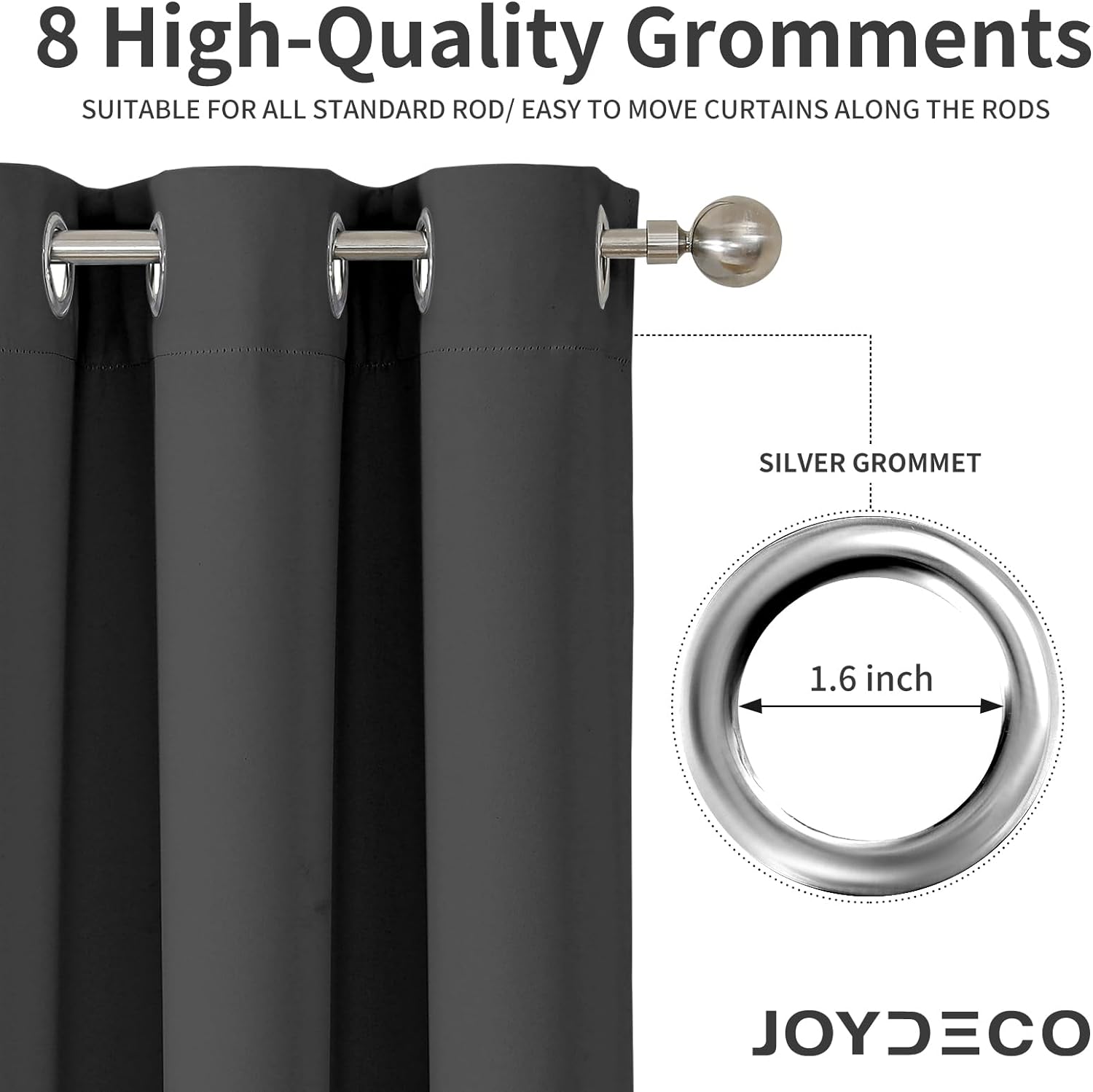 Joydeco Blackout Curtains 2 Panels Set, featuring thermal insulated long curtains