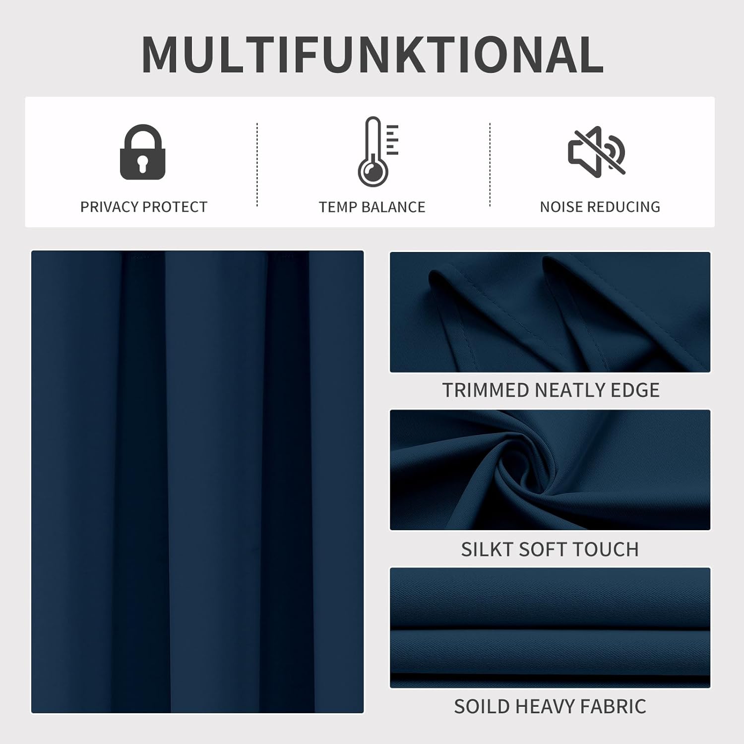 Joydeco Blackout Curtains 2 Panels Set, featuring thermal insulated long curtains