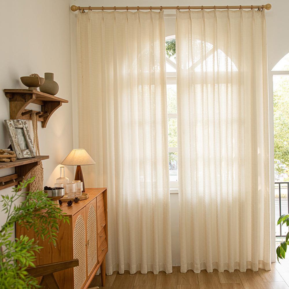 Loomy Soft Cream Dream Pleat Custom Curtains Loomy Light Yellow