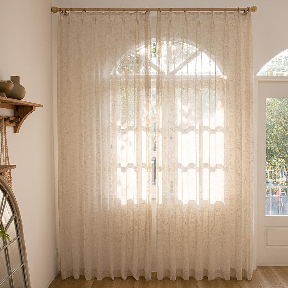 Linex-Lin Natural Sheer Linen Privacy Custom Curtains Linex-Lin Linen Color