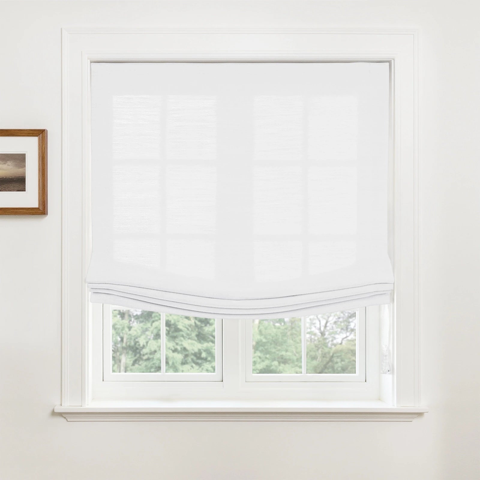 Custom Relaxed Roman Shades Cord Lift