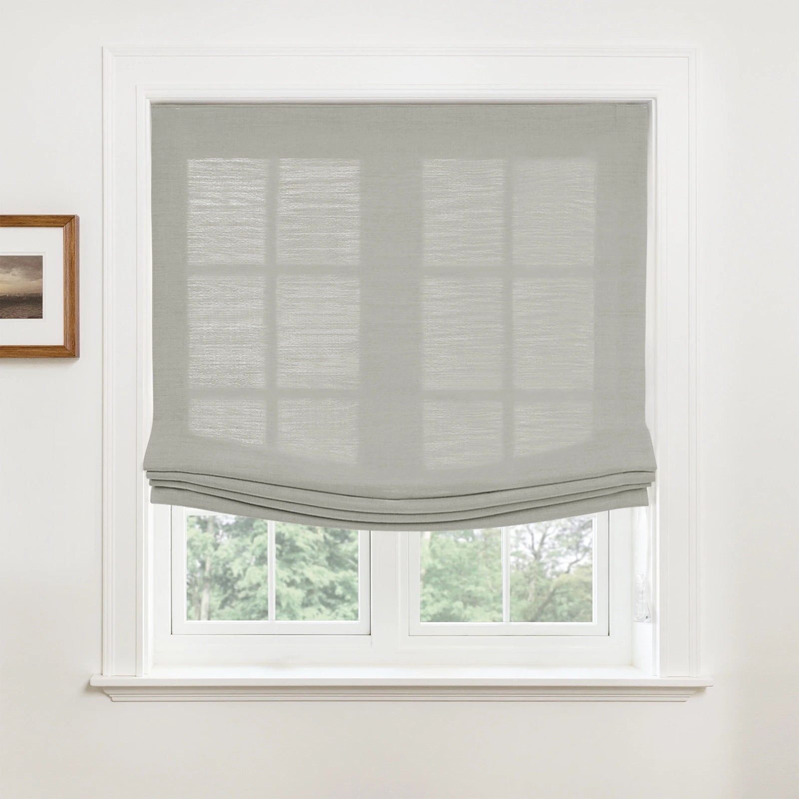 Custom Relaxed Roman Shades Cord Lift