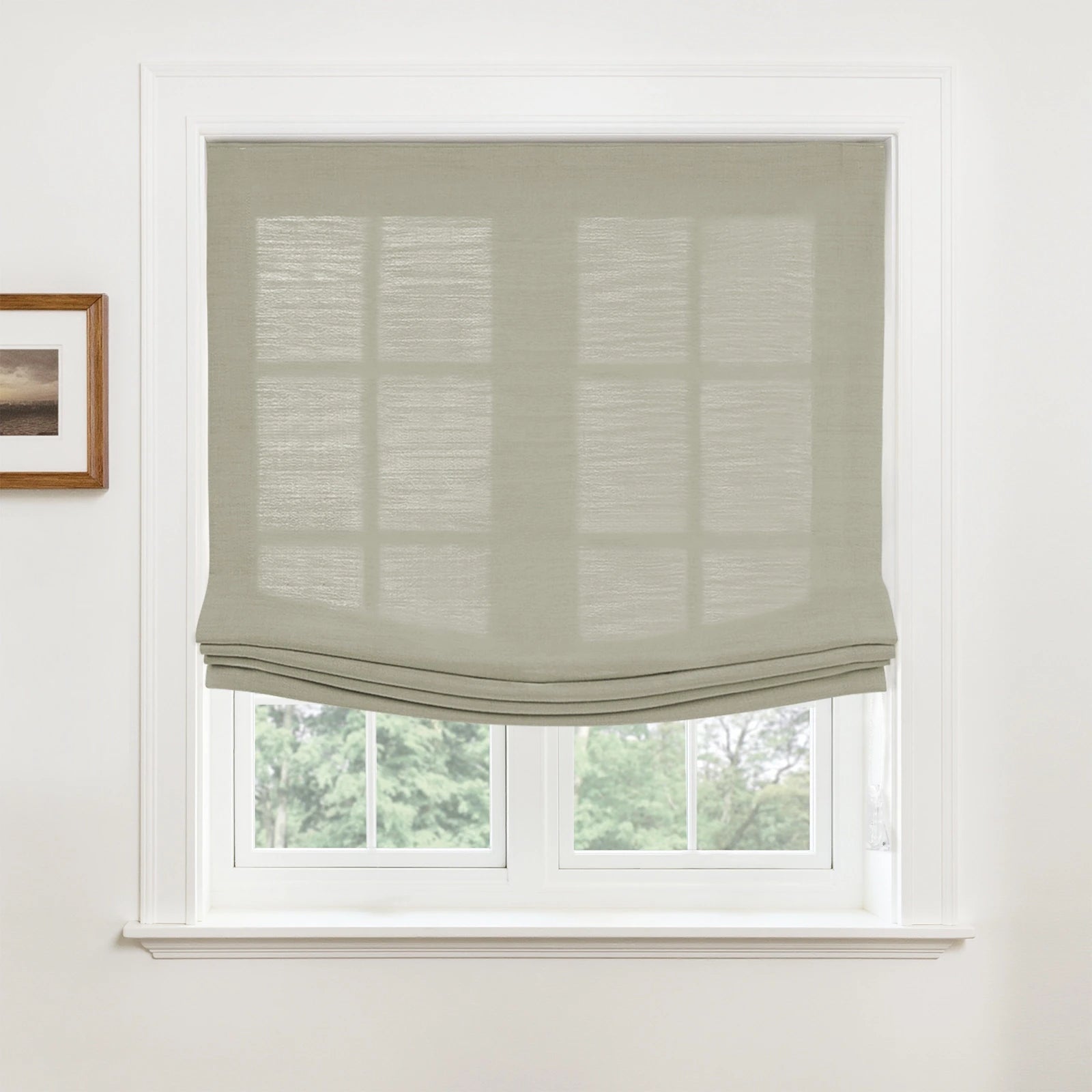 Custom Relaxed Roman Shades Cord Lift