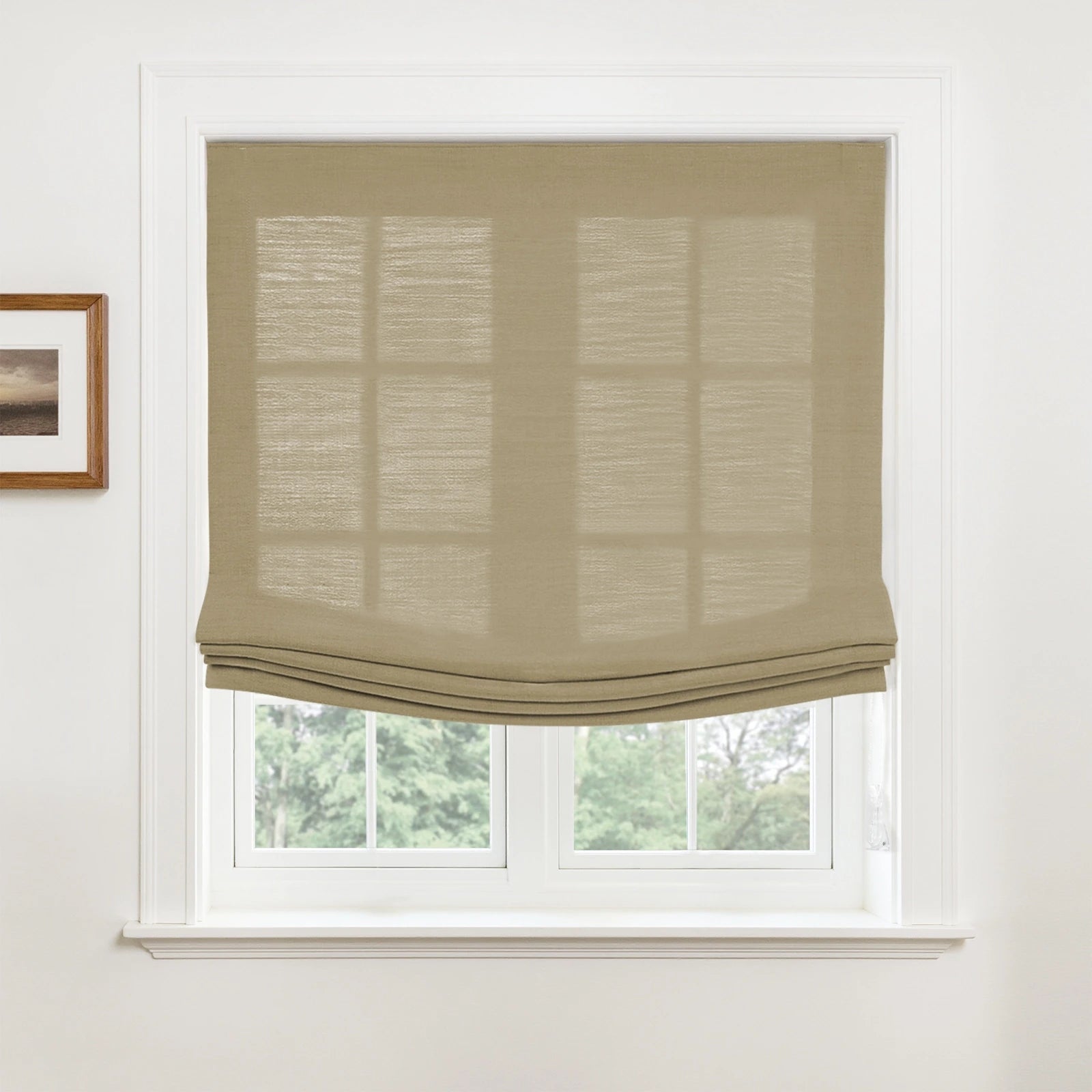Custom Relaxed Roman Shades Cord Lift