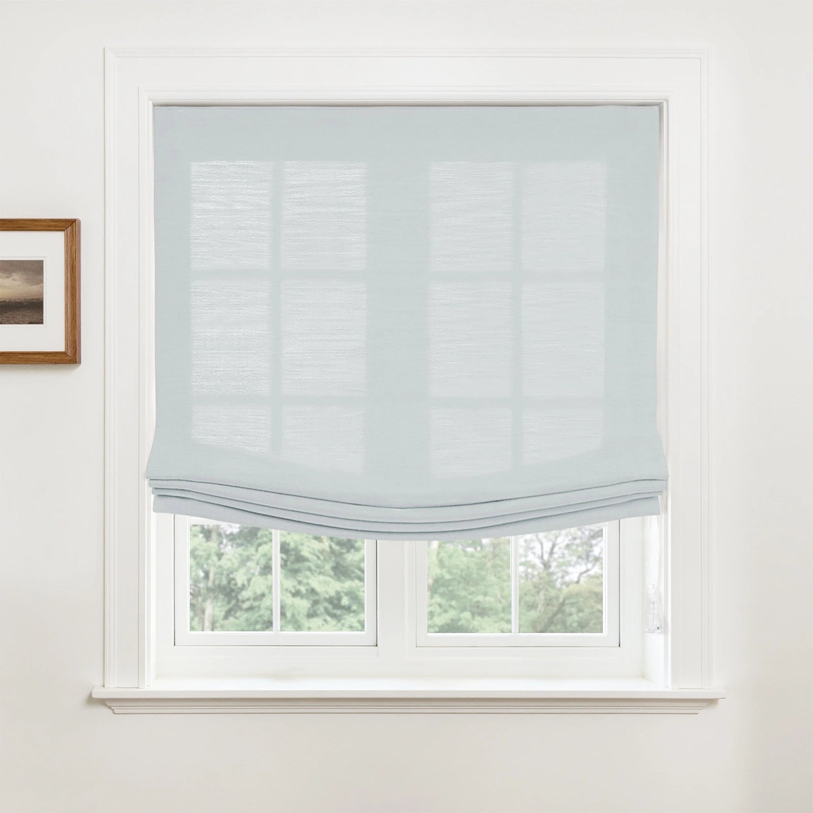 Custom Relaxed Roman Shades Cord Lift