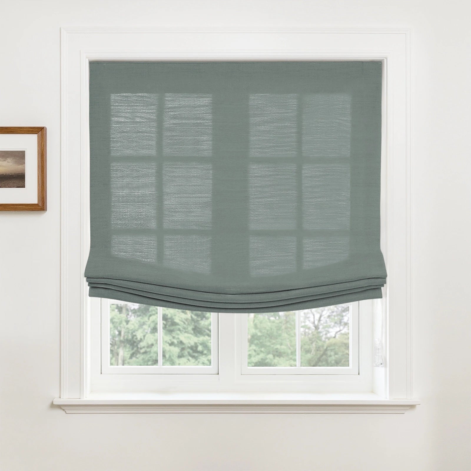 Custom Relaxed Roman Shades Cord Lift