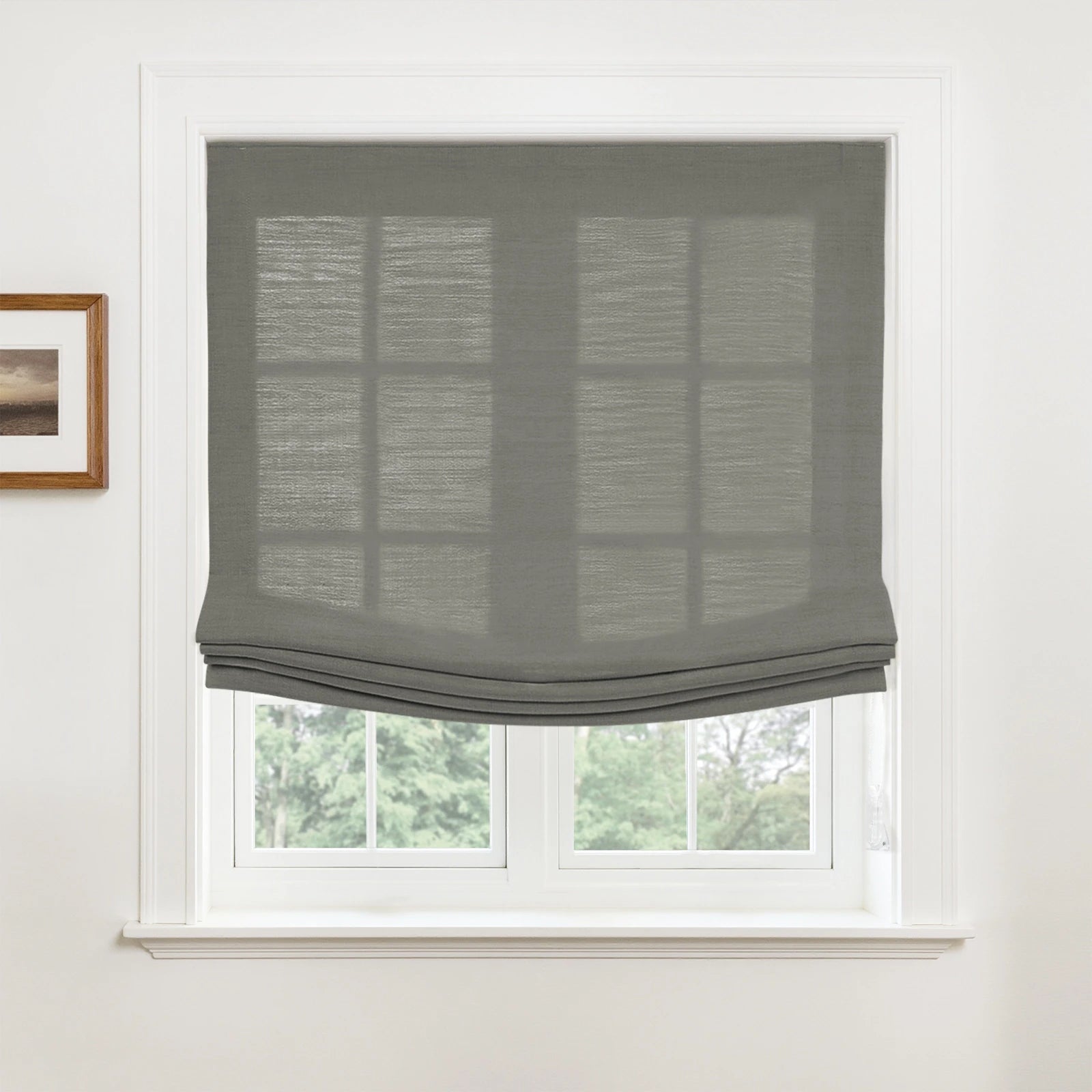 Custom Relaxed Roman Shades Cord Lift