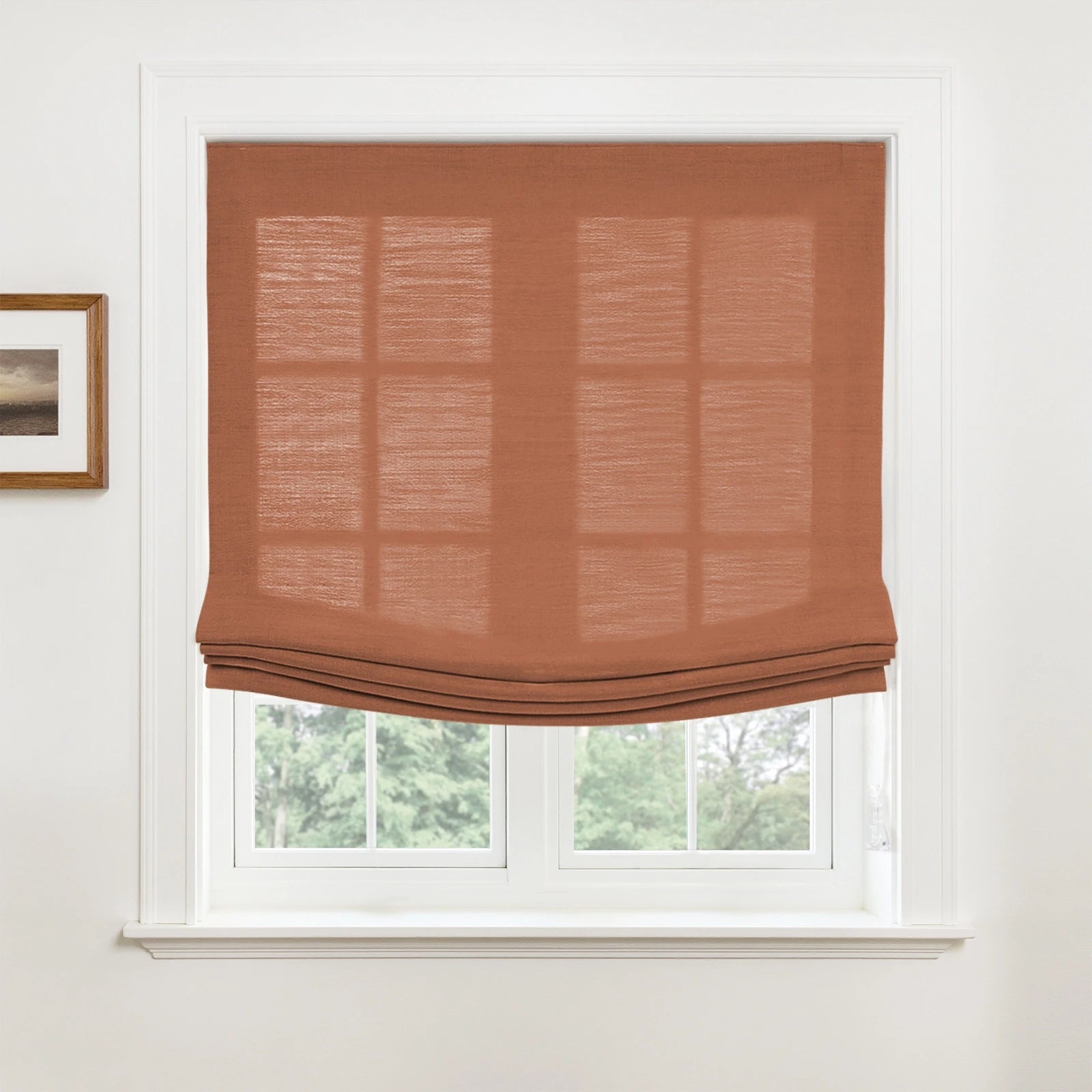 Custom Relaxed Roman Shades Cord Lift