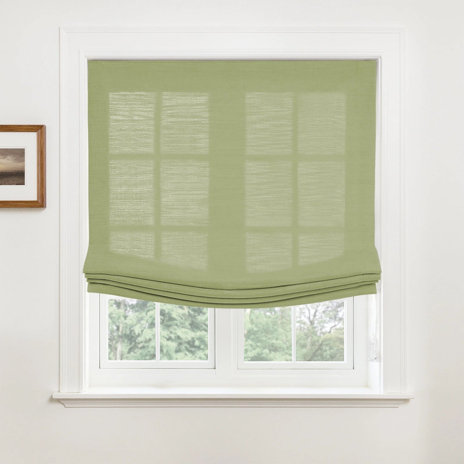 Custom Relaxed Roman Shades Cord Lift