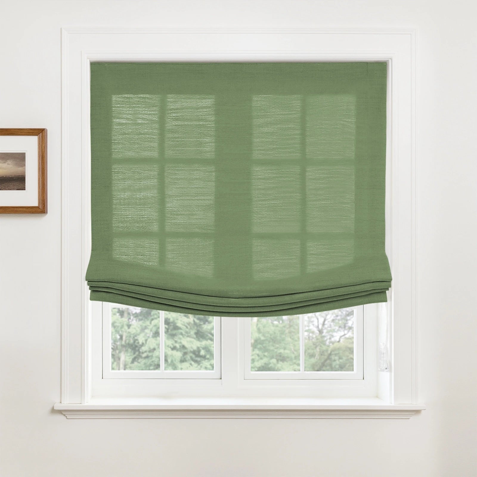 Custom Relaxed Roman Shades Cord Lift