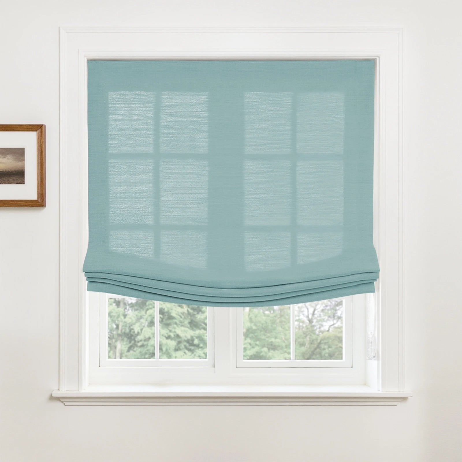 Custom Relaxed Roman Shades Cord Lift